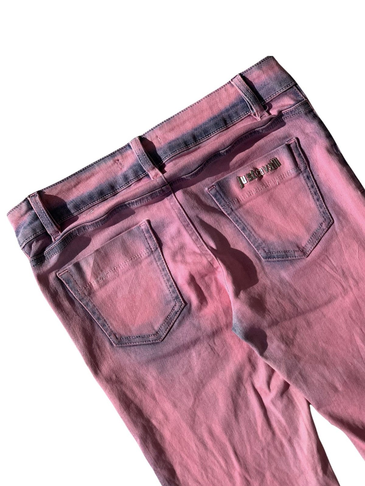 Just Cavalli Just Cavalli Wax Distressed Crazy Details Pink Denim Pants Size US 26 / EU 42 - 3 Thumbnail