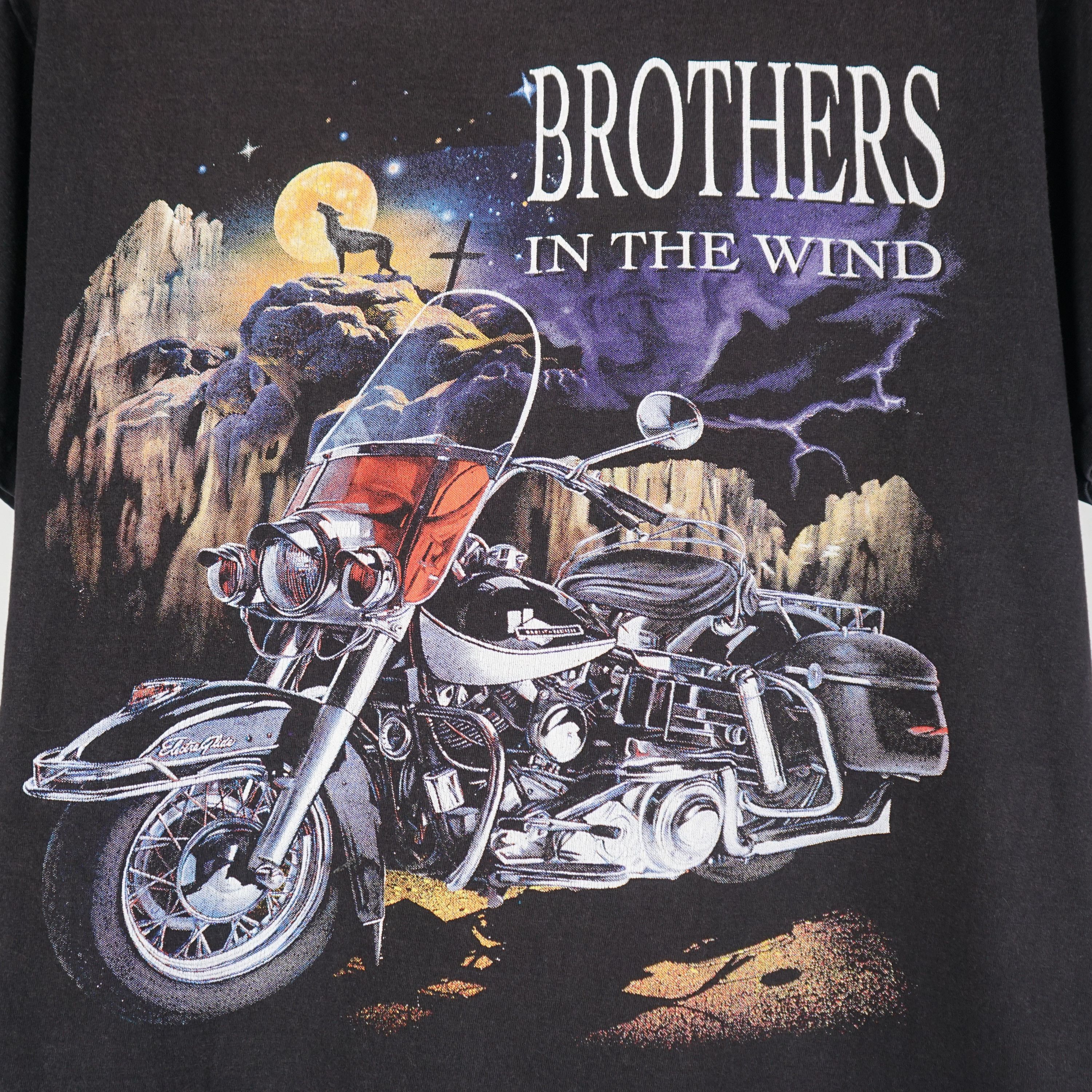 Harley Davidson × Vintage 1990s Brothers In The Wind t-shirt Size US L / EU 52-54 / 3 - 2 Thumbnail