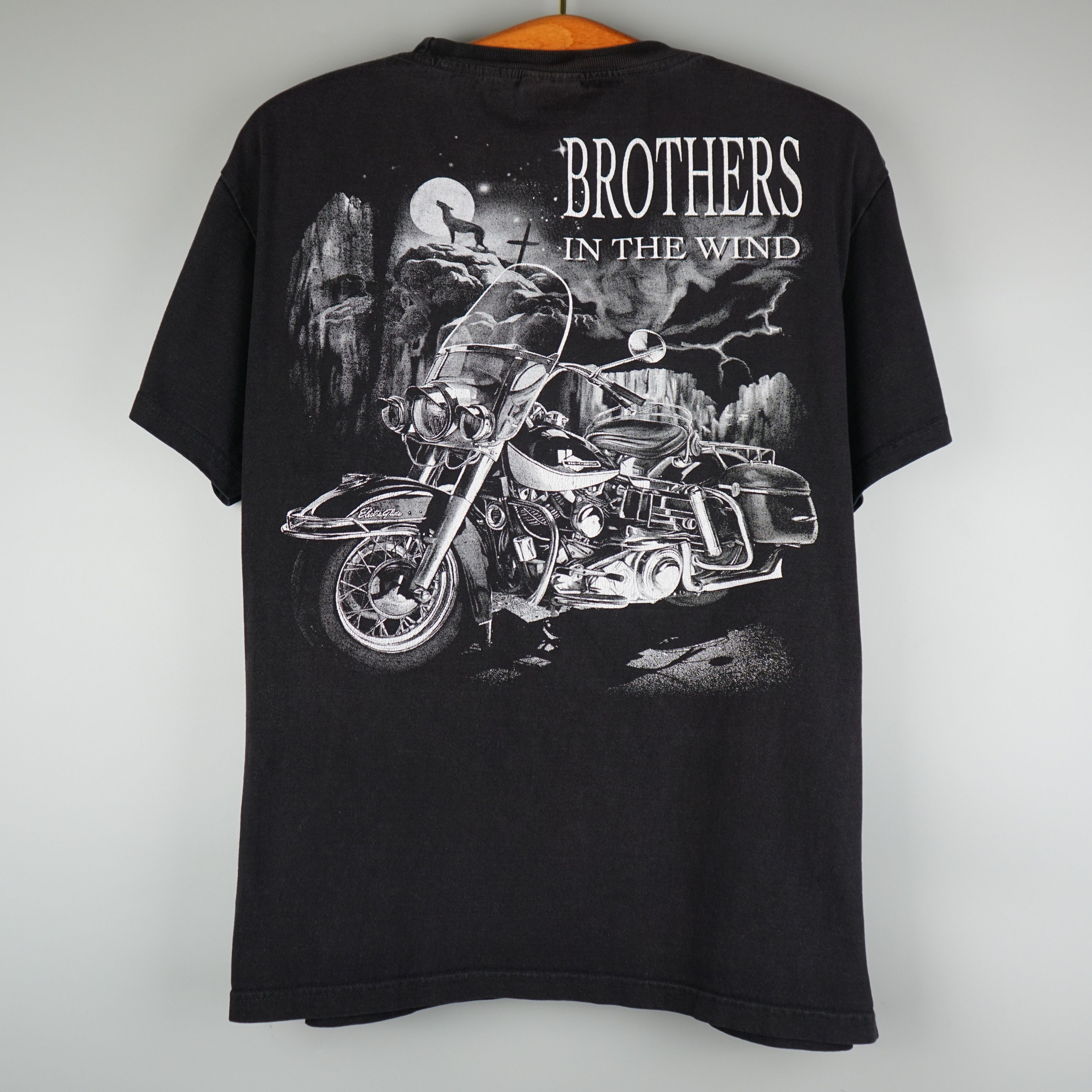 Harley Davidson × Vintage 1990s Brothers In The Wind t-shirt Size US L / EU 52-54 / 3 - 6 Thumbnail