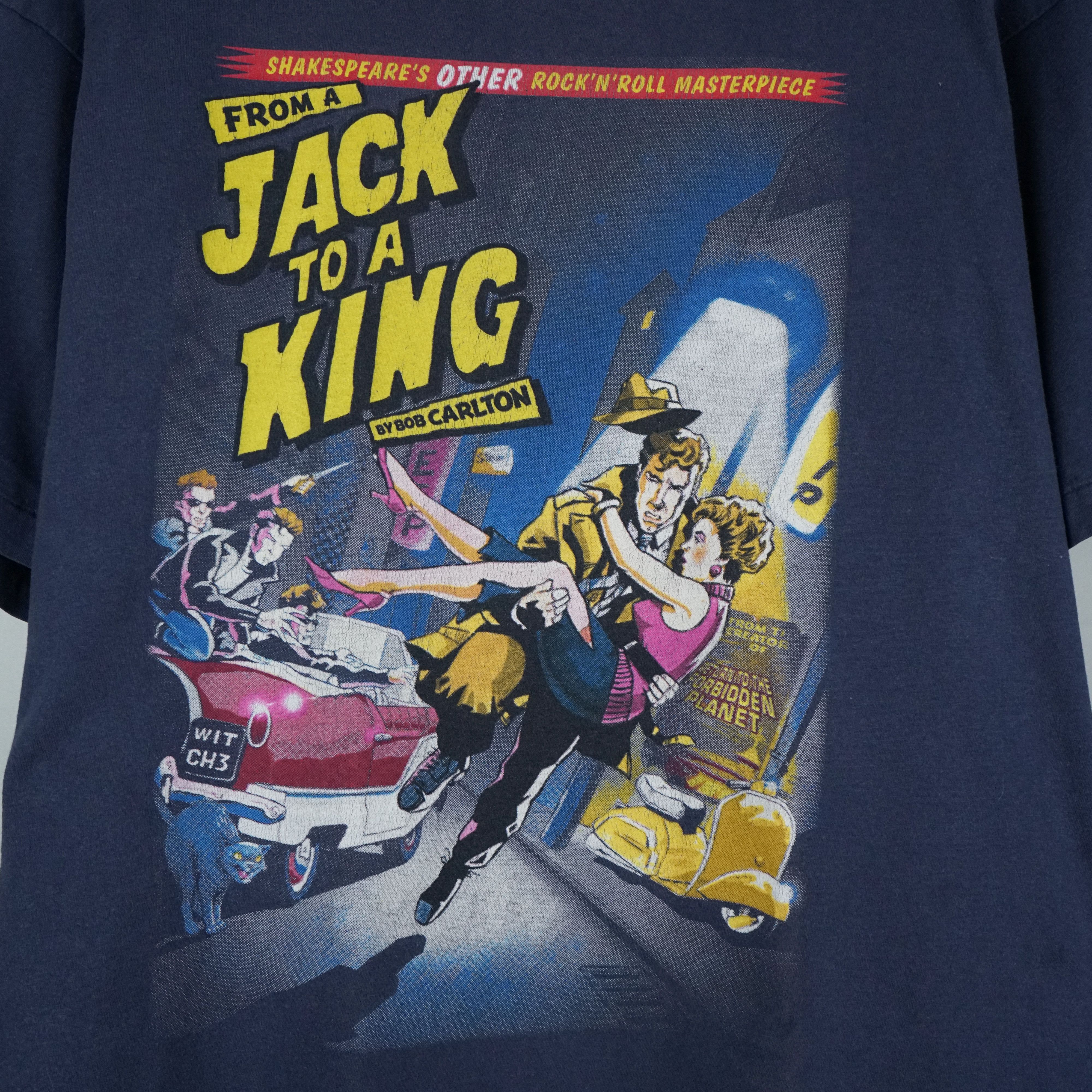 Vintage 90s From Jack To a King Single Stitch t shirt Size US XL / EU 56 / 4 - 2 Thumbnail