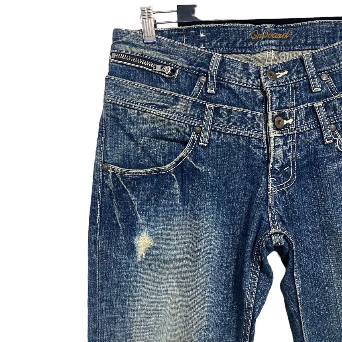 Japanese Brand Japanese Brand ONBOARD Denim Double Waist Jeans Size US 33 - 5 Thumbnail