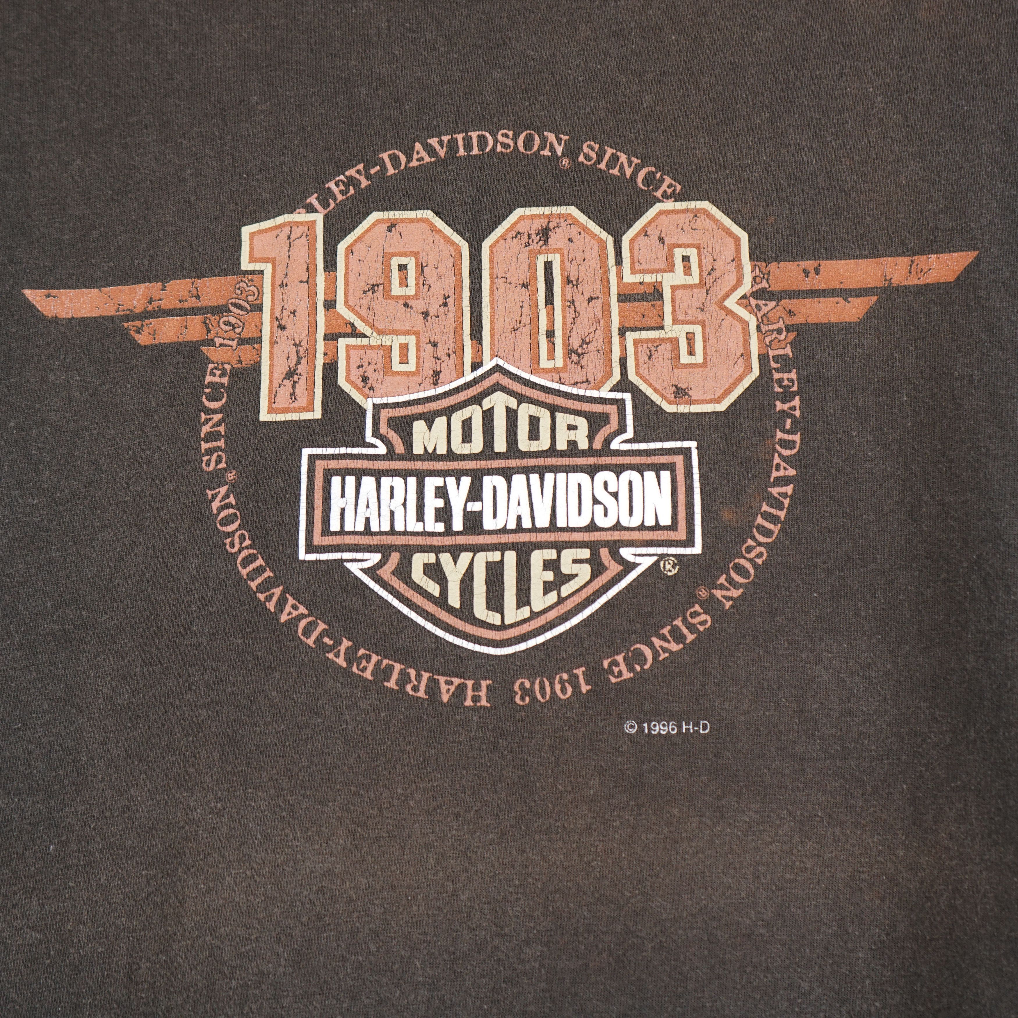 Harley Davidson × Vintage 1996 Harley-Davidson t-shirt est 1903 Size US XL / EU 56 / 4 - 2 Thumbnail
