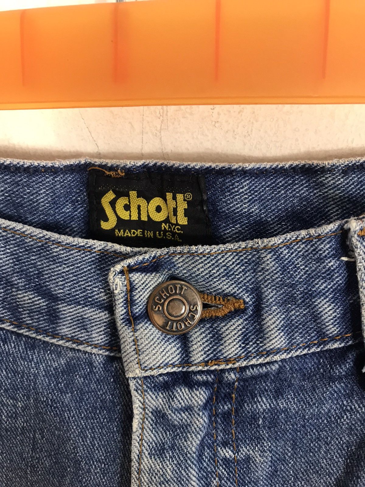Schott Schott NYC Distressed Denim Jeans Indigo Straight Cut Size US 30 / EU 46 - 6 Thumbnail