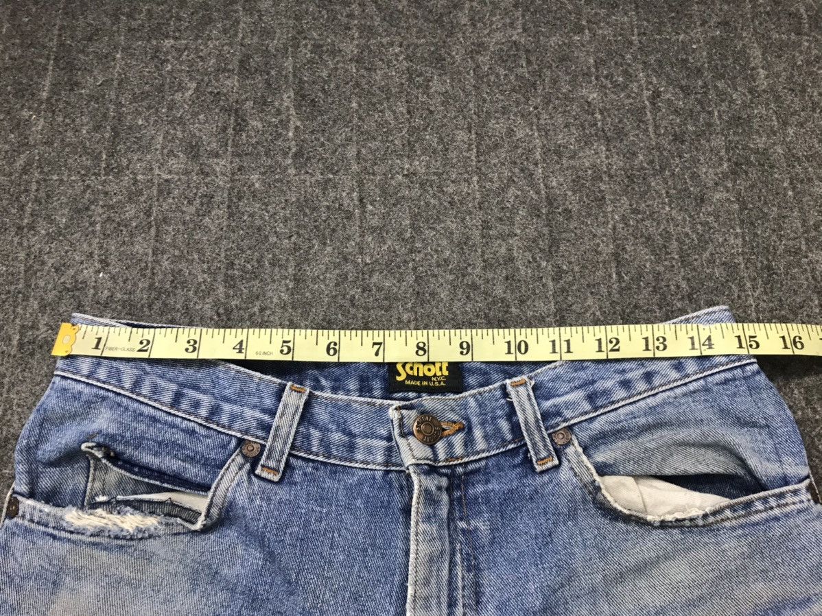 Schott Schott NYC Distressed Denim Jeans Indigo Straight Cut Size US 30 / EU 46 - 12 Thumbnail