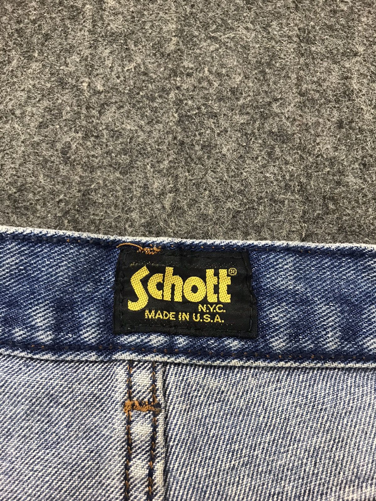 Schott Schott NYC Distressed Denim Jeans Indigo Straight Cut Size US 30 / EU 46 - 8 Thumbnail
