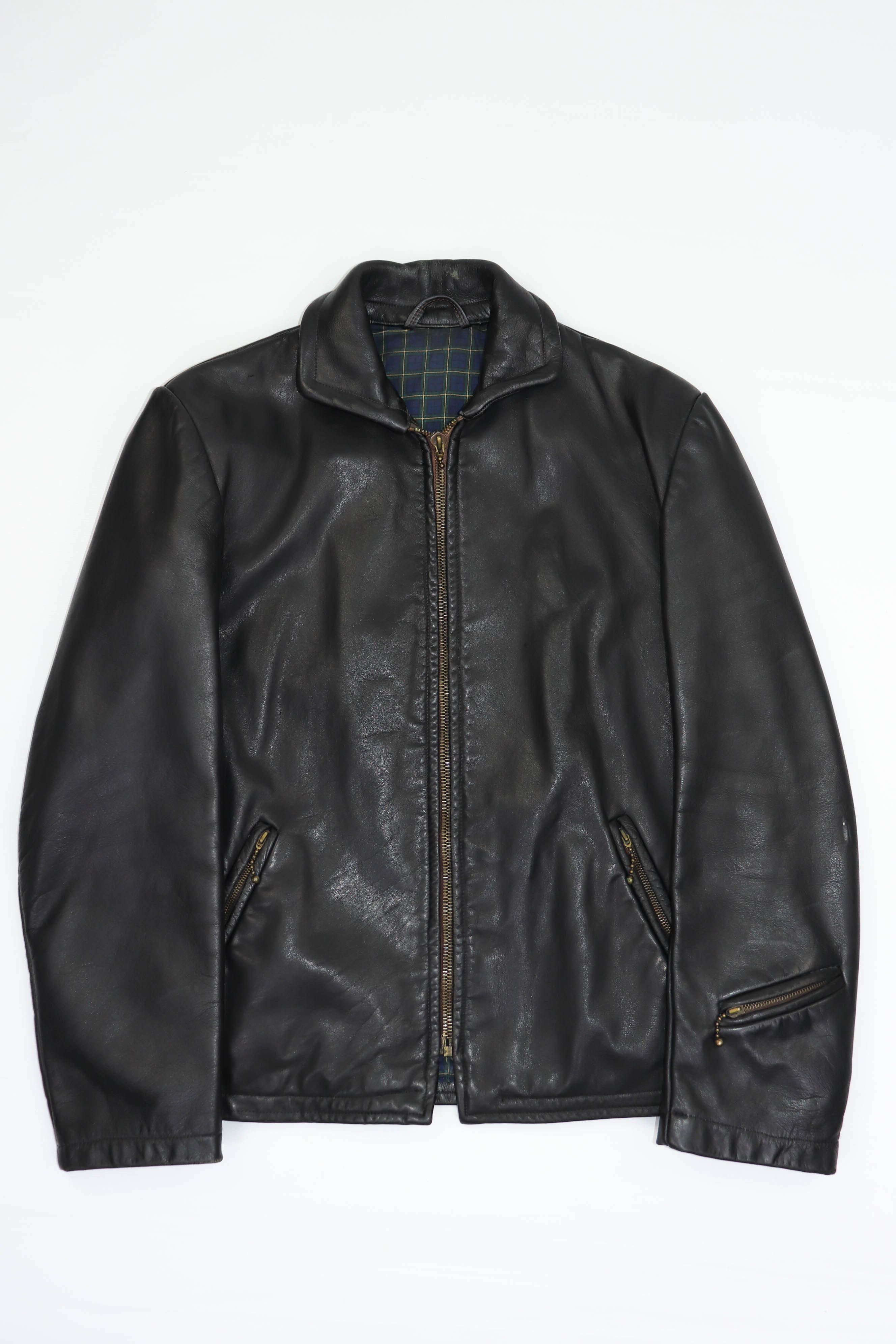 image of Vintage Ww2 40S 50S Leather German Luftwaffe Biker Jacket in Black, Men's (Size Medium)