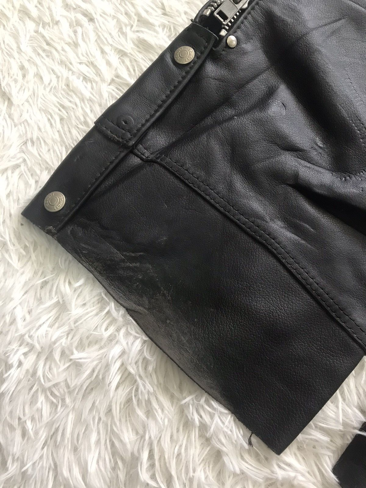 Leather × Schott Schott NYC Motorcycle Leather Chaps Pant Size US 38 / EU 54 - 16 Thumbnail