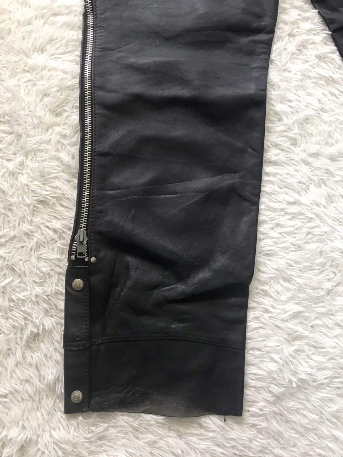 Leather × Schott Schott NYC Motorcycle Leather Chaps Pant Size US 38 / EU 54 - 10 Thumbnail