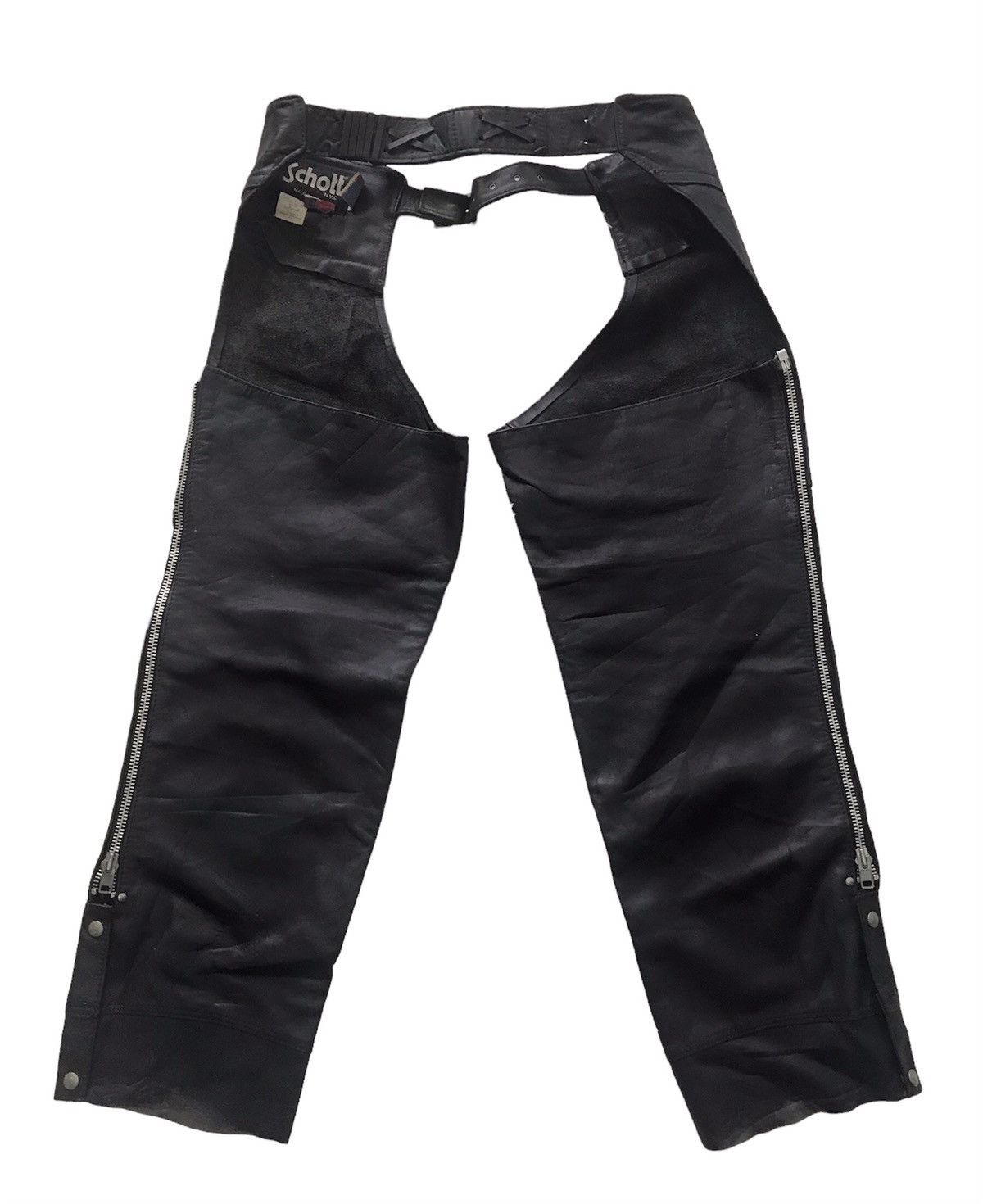 Leather × Schott Schott NYC Motorcycle Leather Chaps Pant Size US 38 / EU 54 - 2 Thumbnail