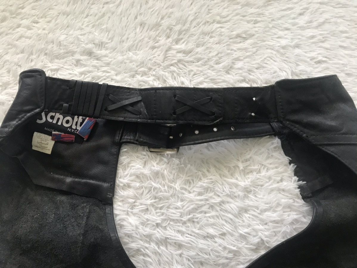 Leather × Schott Schott NYC Motorcycle Leather Chaps Pant Size US 38 / EU 54 - 20 Thumbnail