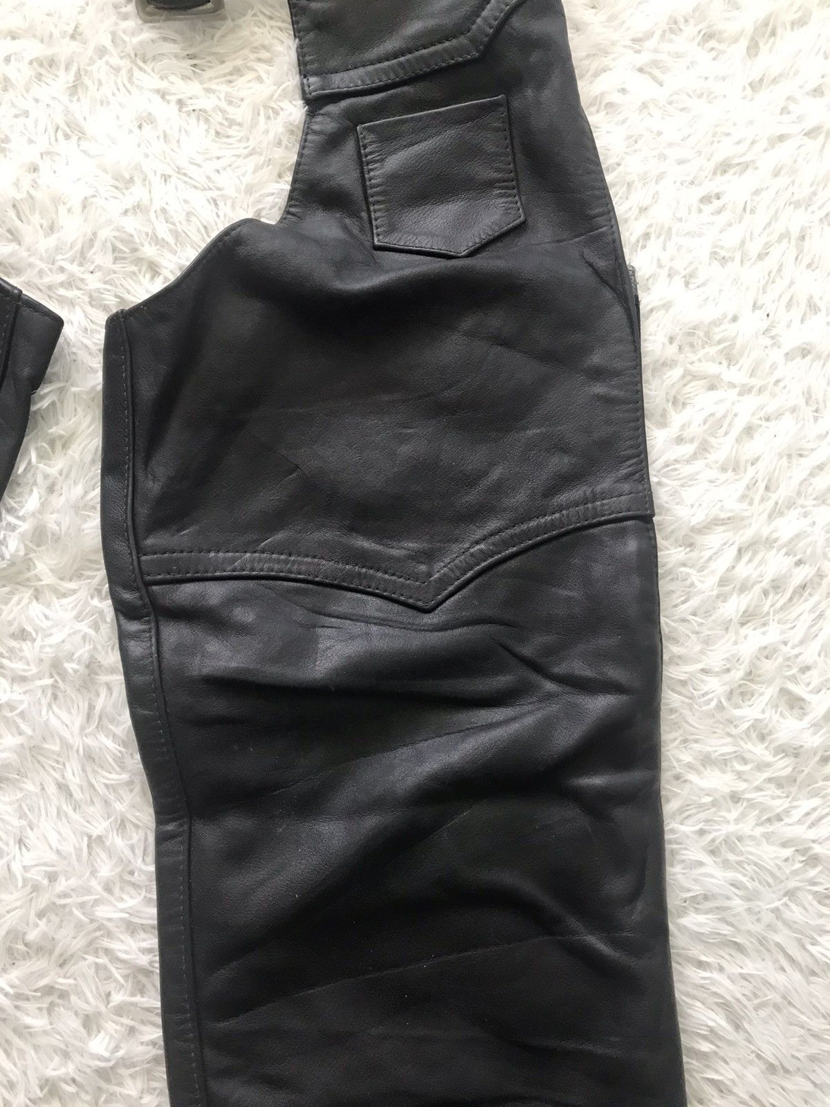 Leather × Schott Schott NYC Motorcycle Leather Chaps Pant Size US 38 / EU 54 - 5 Thumbnail