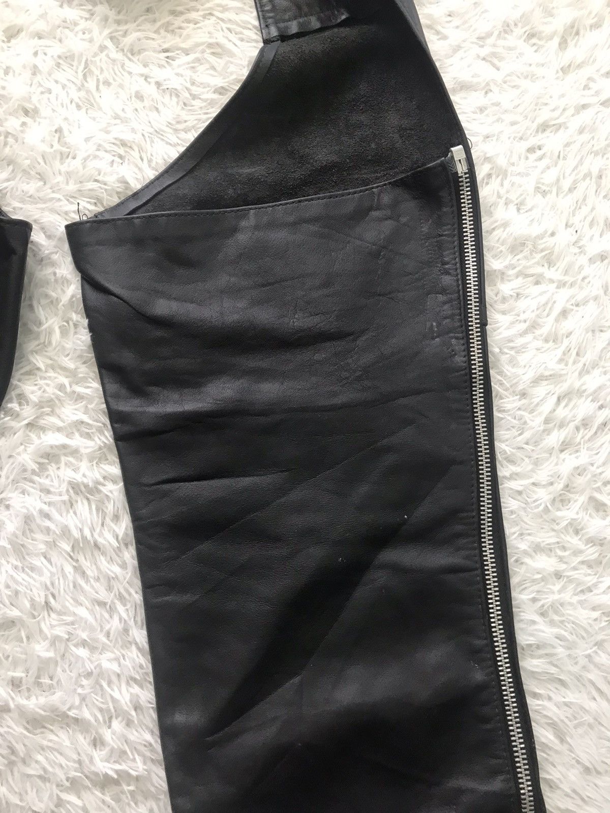 Leather × Schott Schott NYC Motorcycle Leather Chaps Pant Size US 38 / EU 54 - 12 Thumbnail