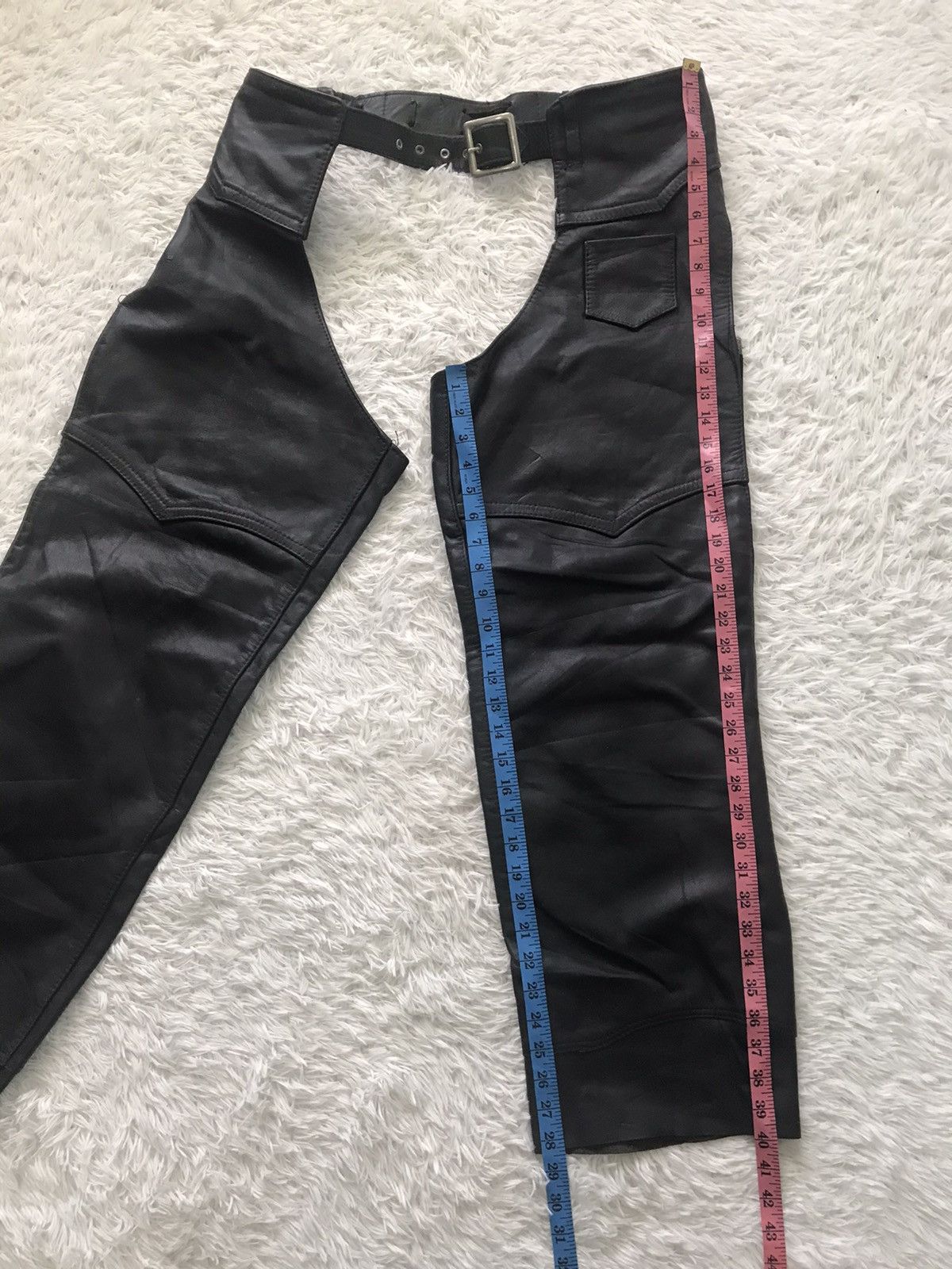 Leather × Schott Schott NYC Motorcycle Leather Chaps Pant Size US 38 / EU 54 - 22 Thumbnail