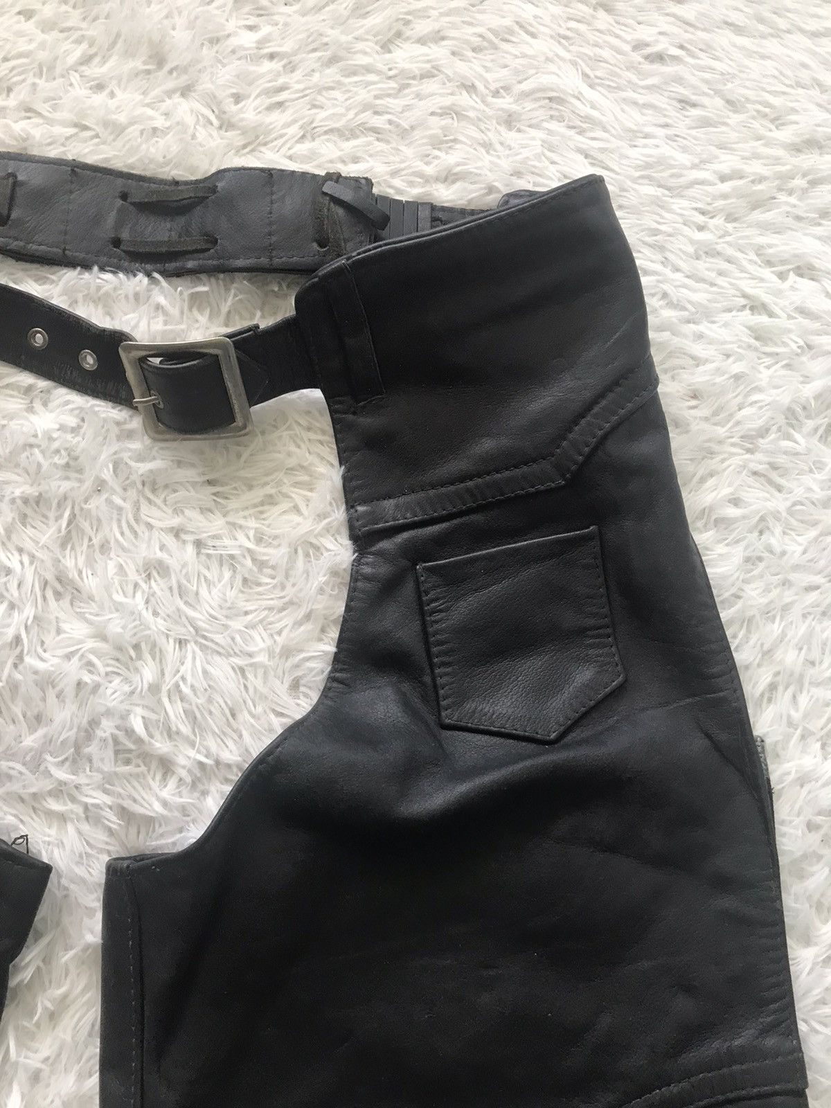 Leather × Schott Schott NYC Motorcycle Leather Chaps Pant Size US 38 / EU 54 - 8 Thumbnail