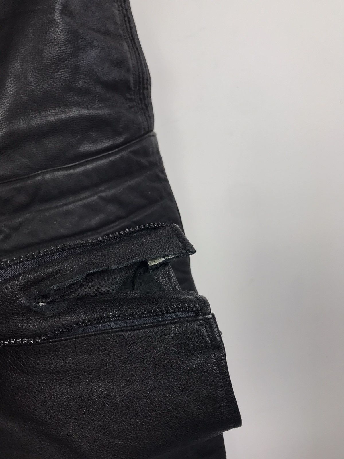 Genuine Leather Vintage Racing Biker Y2K Rave Leather Heavy Pants Size US 30 / EU 46 - 7 Thumbnail