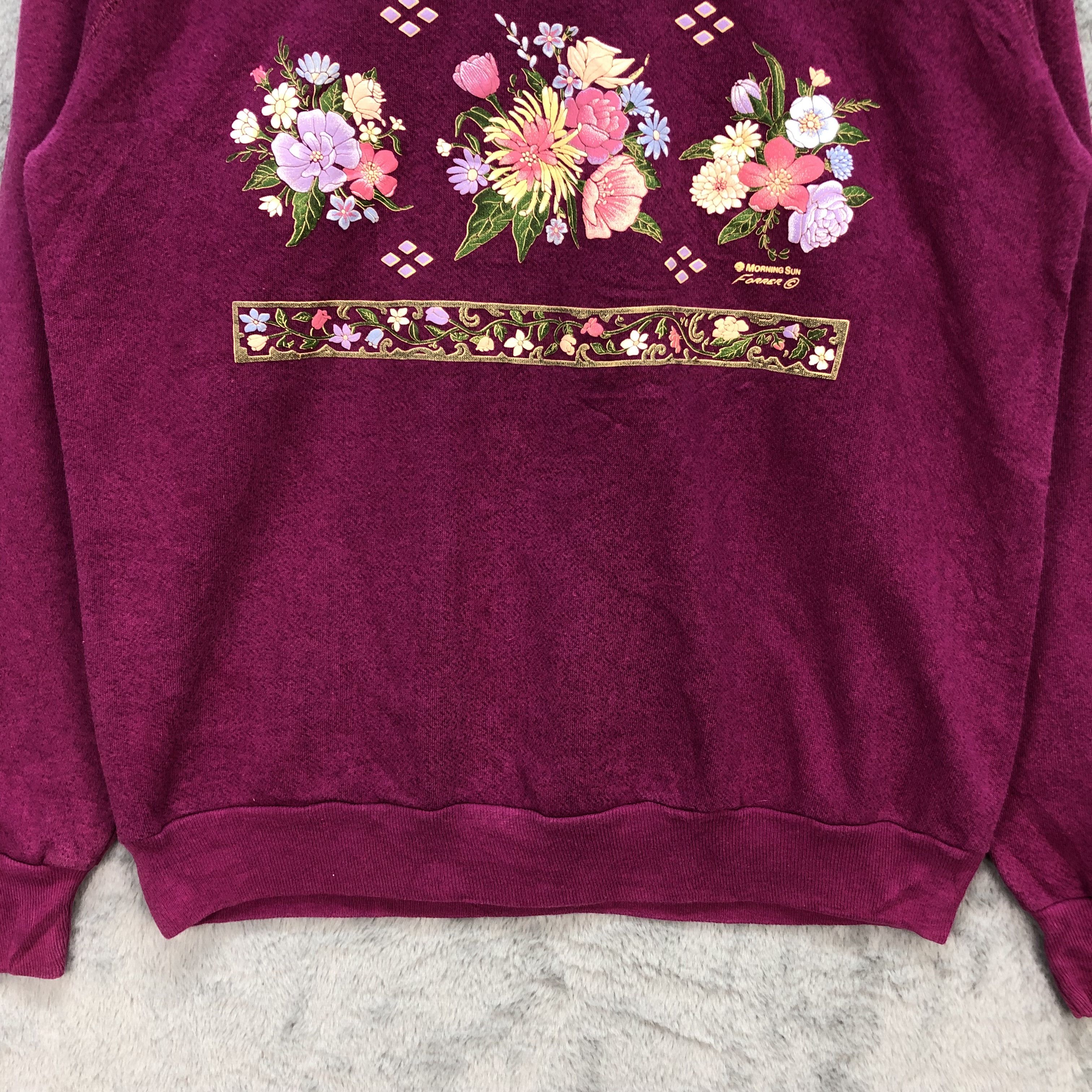 Vintage Vintage Morning Sun Floral Collar Pink Sweatshirts #5833-209 Size L / US 10 / IT 46 - 5 Thumbnail