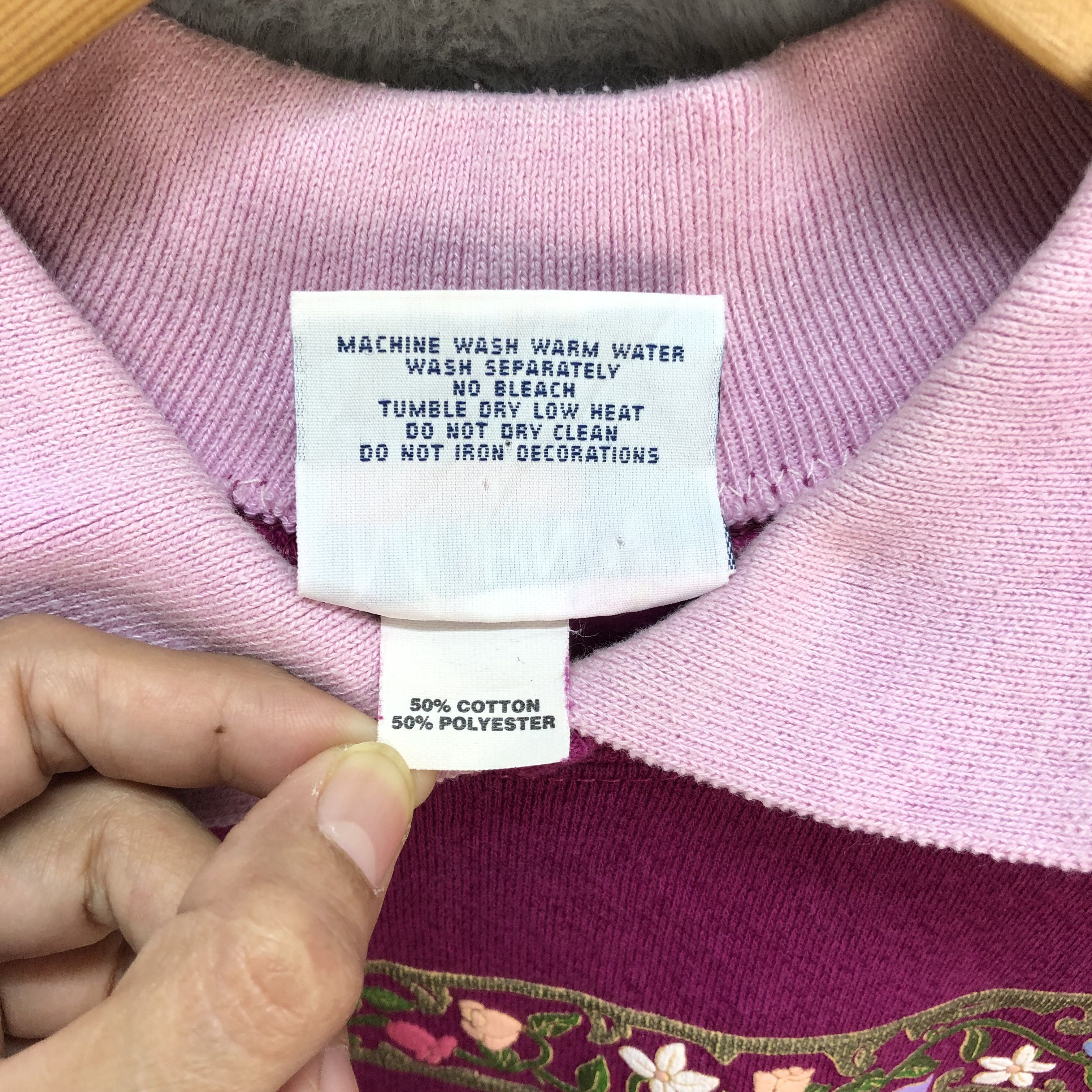 Vintage Vintage Morning Sun Floral Collar Pink Sweatshirts #5833-209 Size L / US 10 / IT 46 - 9 Thumbnail