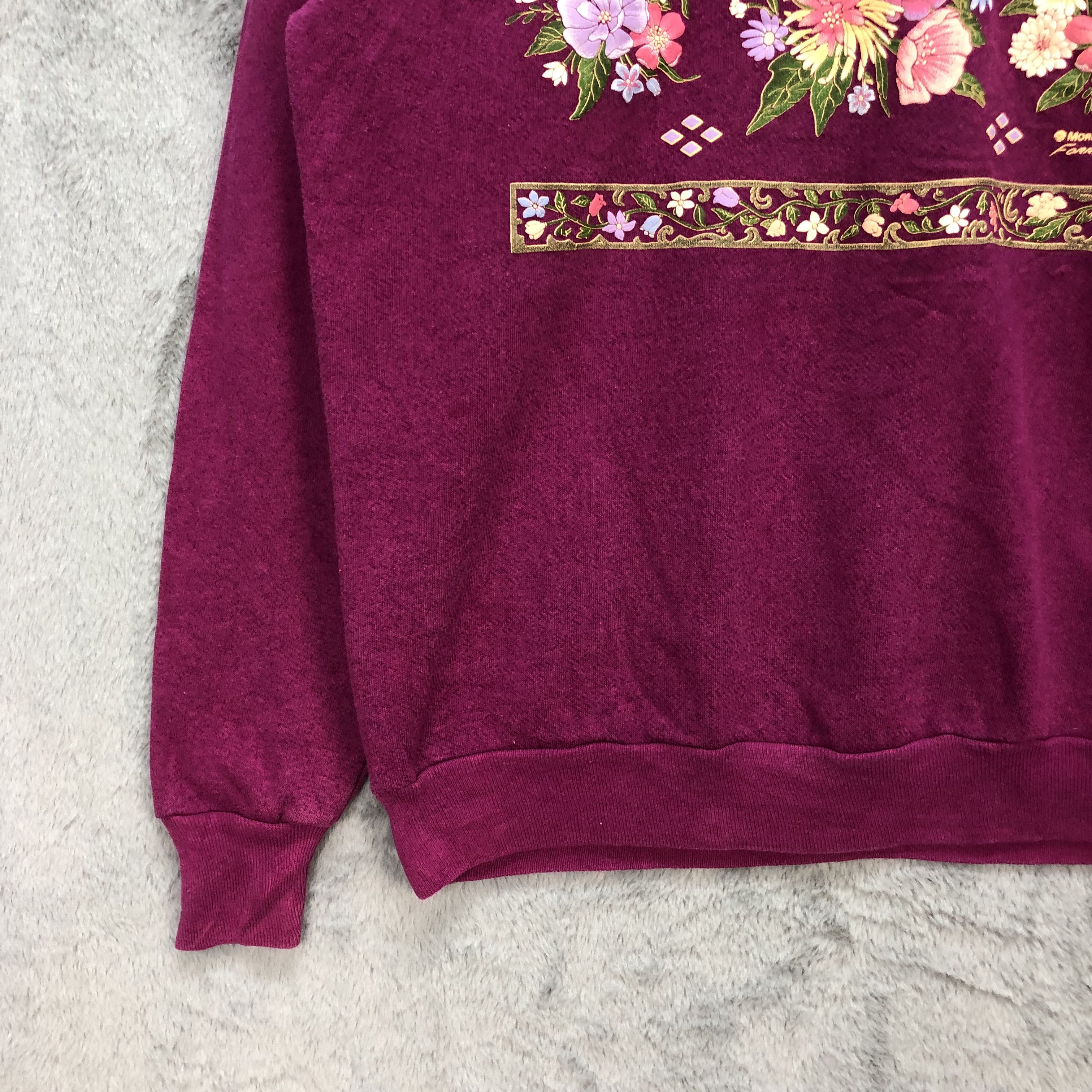 Vintage Vintage Morning Sun Floral Collar Pink Sweatshirts #5833-209 Size L / US 10 / IT 46 - 6 Thumbnail