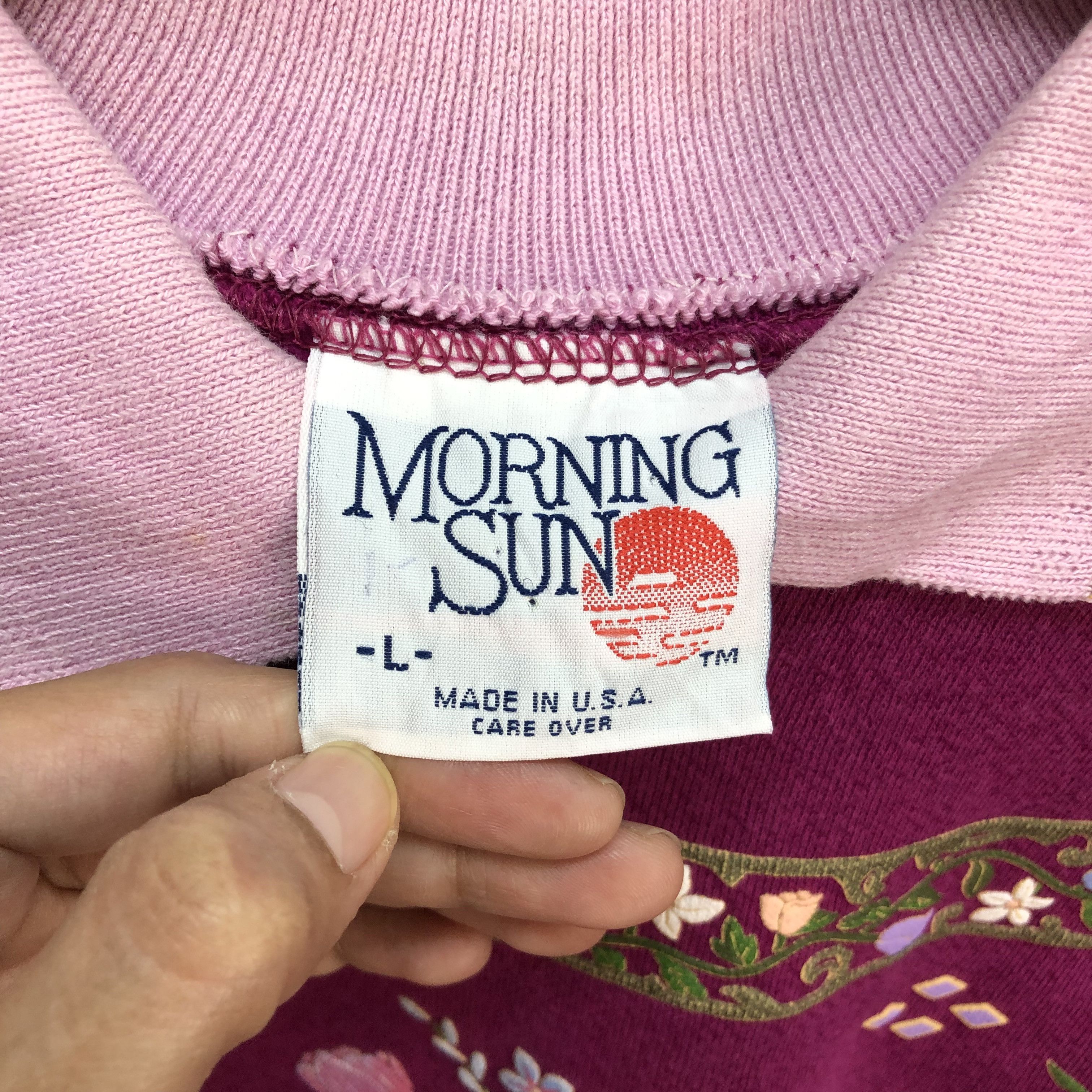 Vintage Vintage Morning Sun Floral Collar Pink Sweatshirts #5833-209 Size L / US 10 / IT 46 - 8 Thumbnail