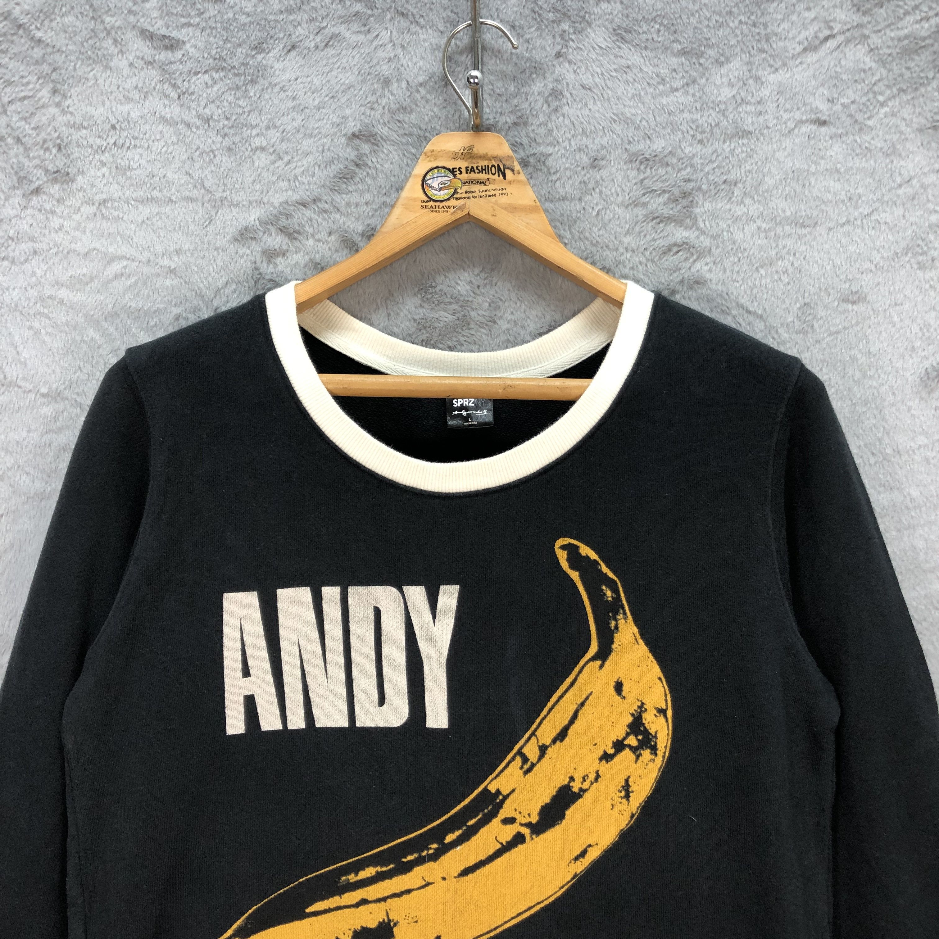 Andy Warhol Pop Art Andy Warhol Big Logo Long Sweatshirts #5778-206 Size L / US 10 / IT 46 - 2 Thumbnail