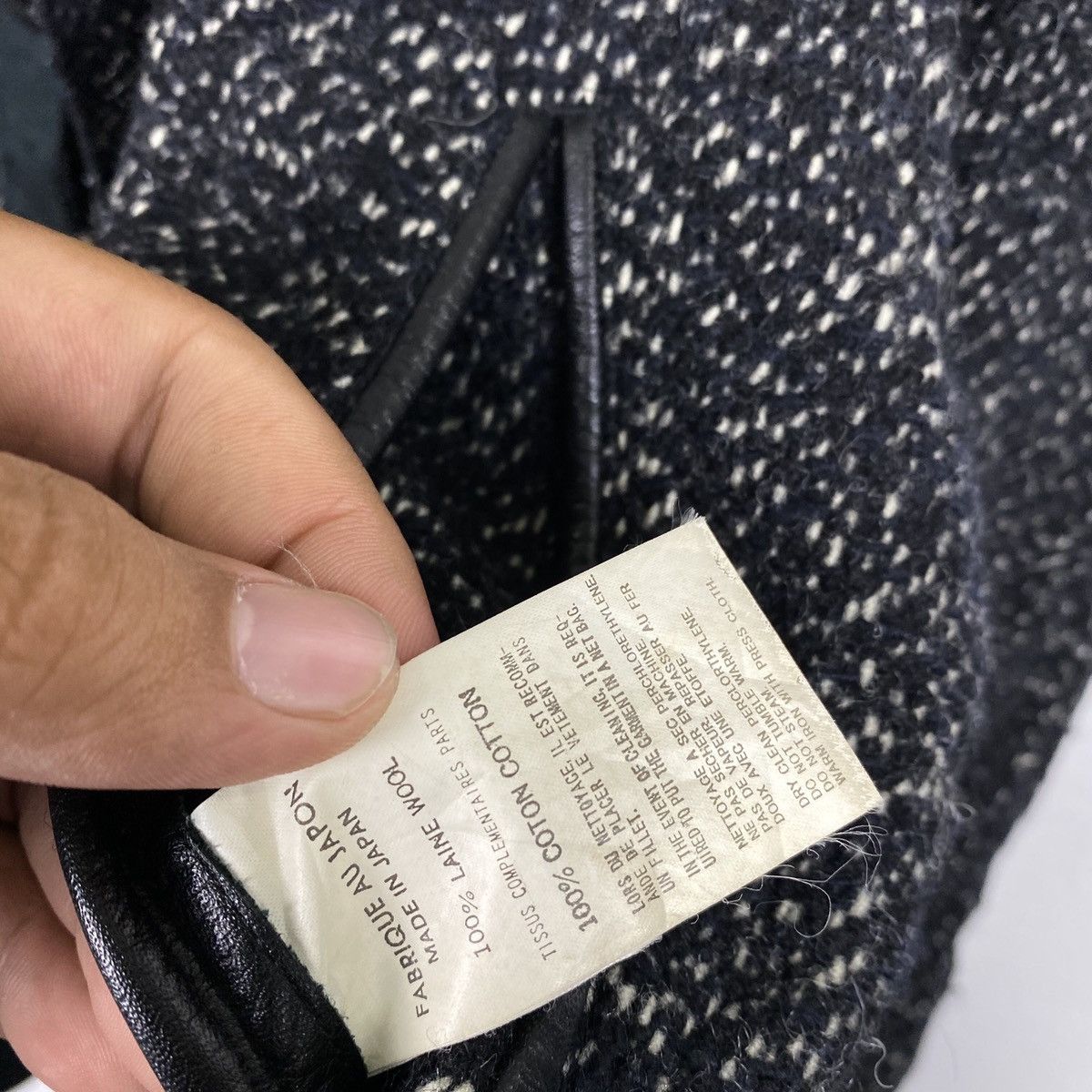 Yohji Yamamoto 🔥VINTAGE AW2004 YYPH WOOL JACKET LEATHER POCKET Size US L / EU 52-54 / 3 - 19 Thumbnail