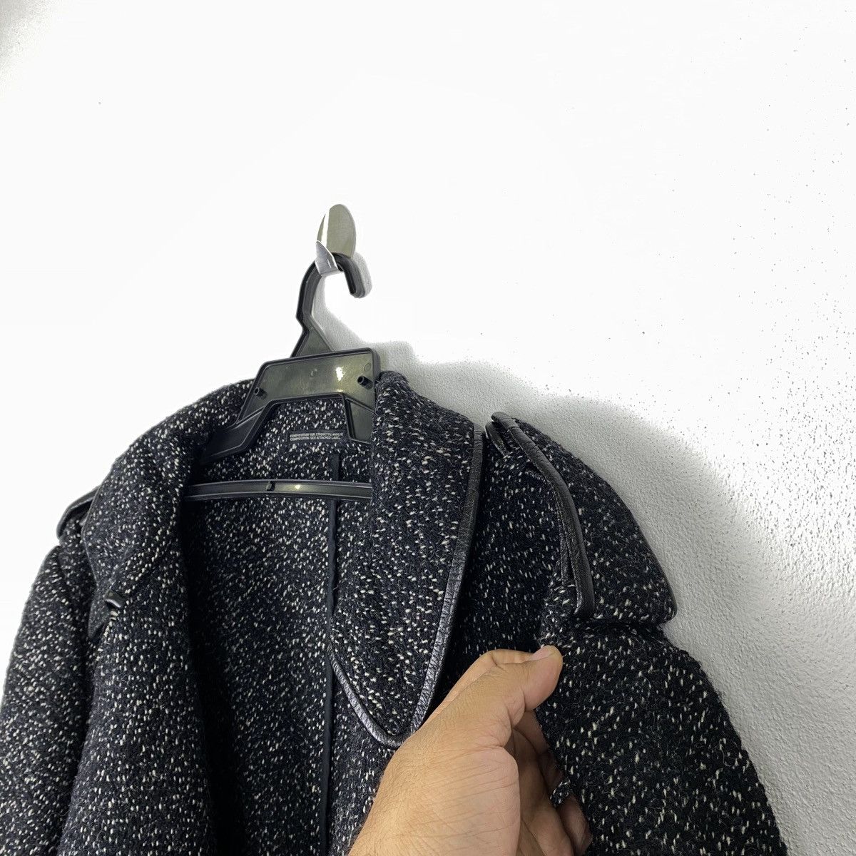 Yohji Yamamoto 🔥VINTAGE AW2004 YYPH WOOL JACKET LEATHER POCKET Size US L / EU 52-54 / 3 - 17 Thumbnail