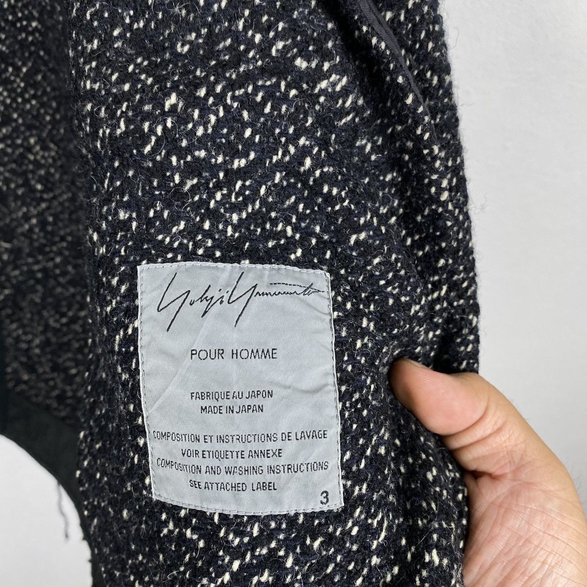 Yohji Yamamoto 🔥VINTAGE AW2004 YYPH WOOL JACKET LEATHER POCKET Size US L / EU 52-54 / 3 - 18 Thumbnail