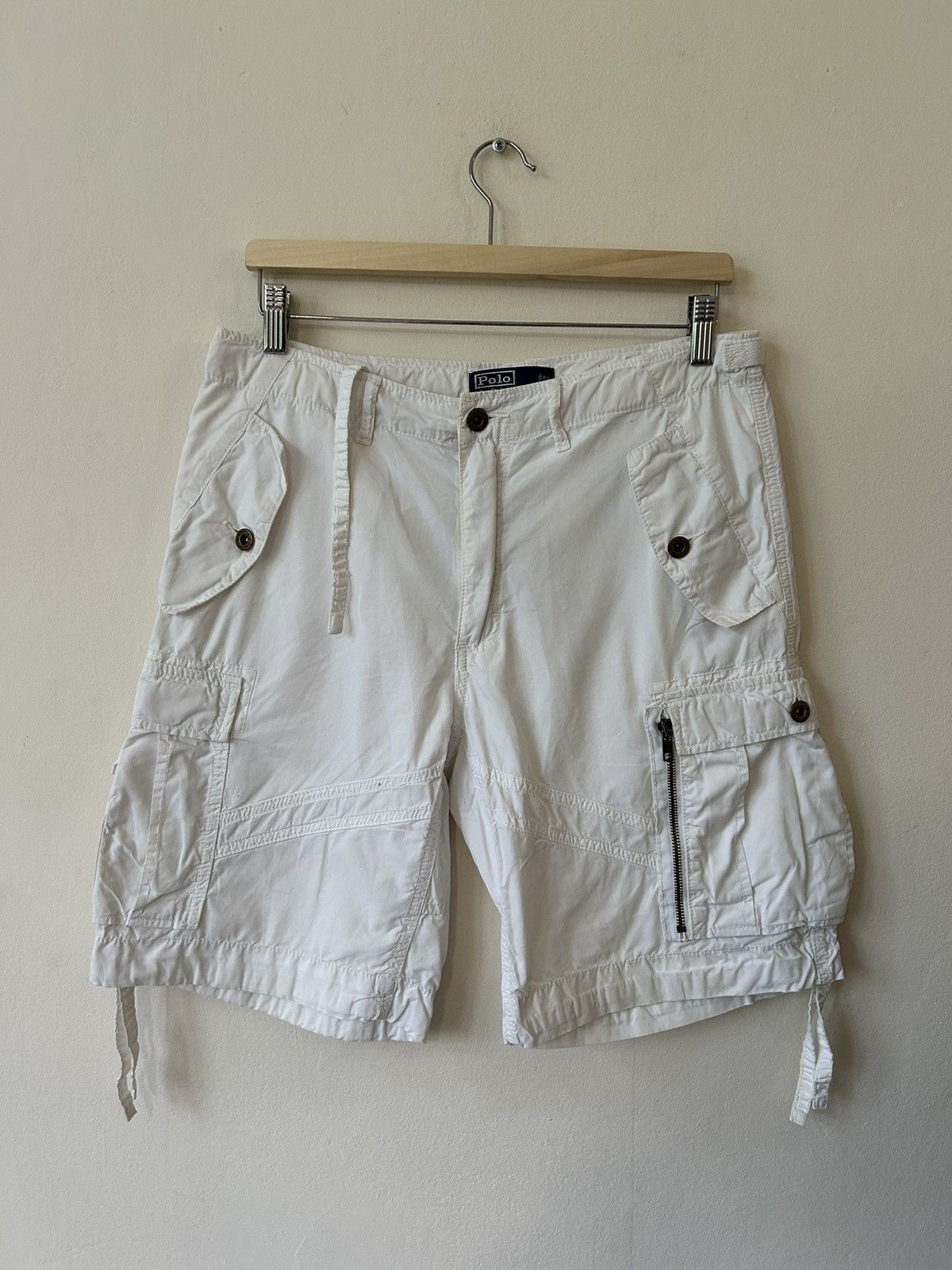 Yellow Polo Drawstring Shorts 90s Cotton