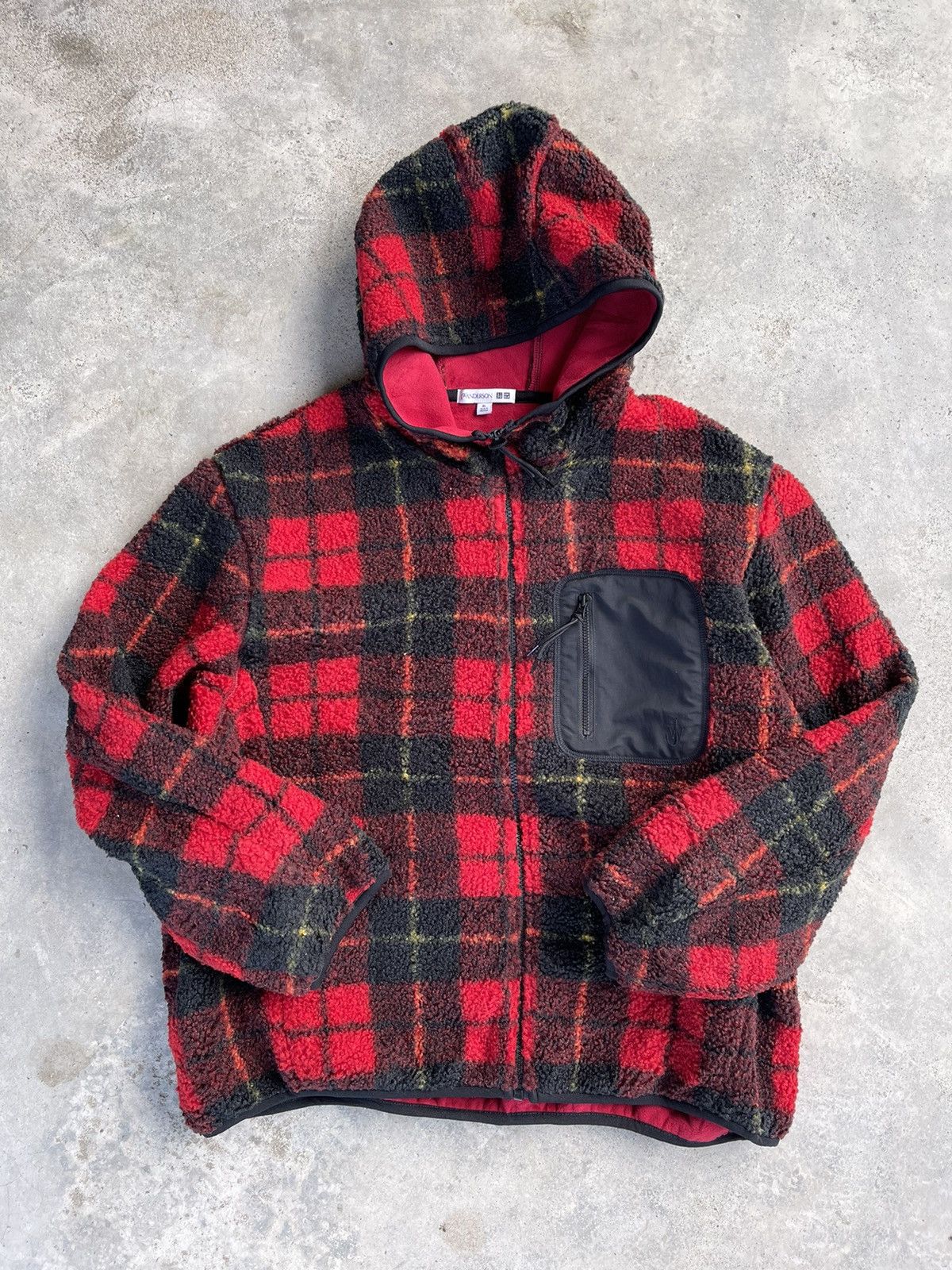 JW Anderson × Uniqlo J.W. Anderson X uniqlo plaid bulky fleece hooded jacket Size US XL / EU 56 / 4 - 2 Thumbnail