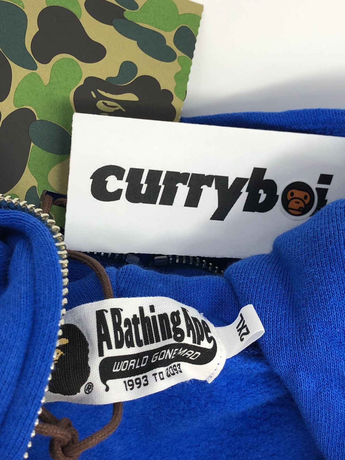 Bape BAPE One Point Full Zip Hoodie Blue Size US XXL / EU 58 / 5 - 6 Thumbnail