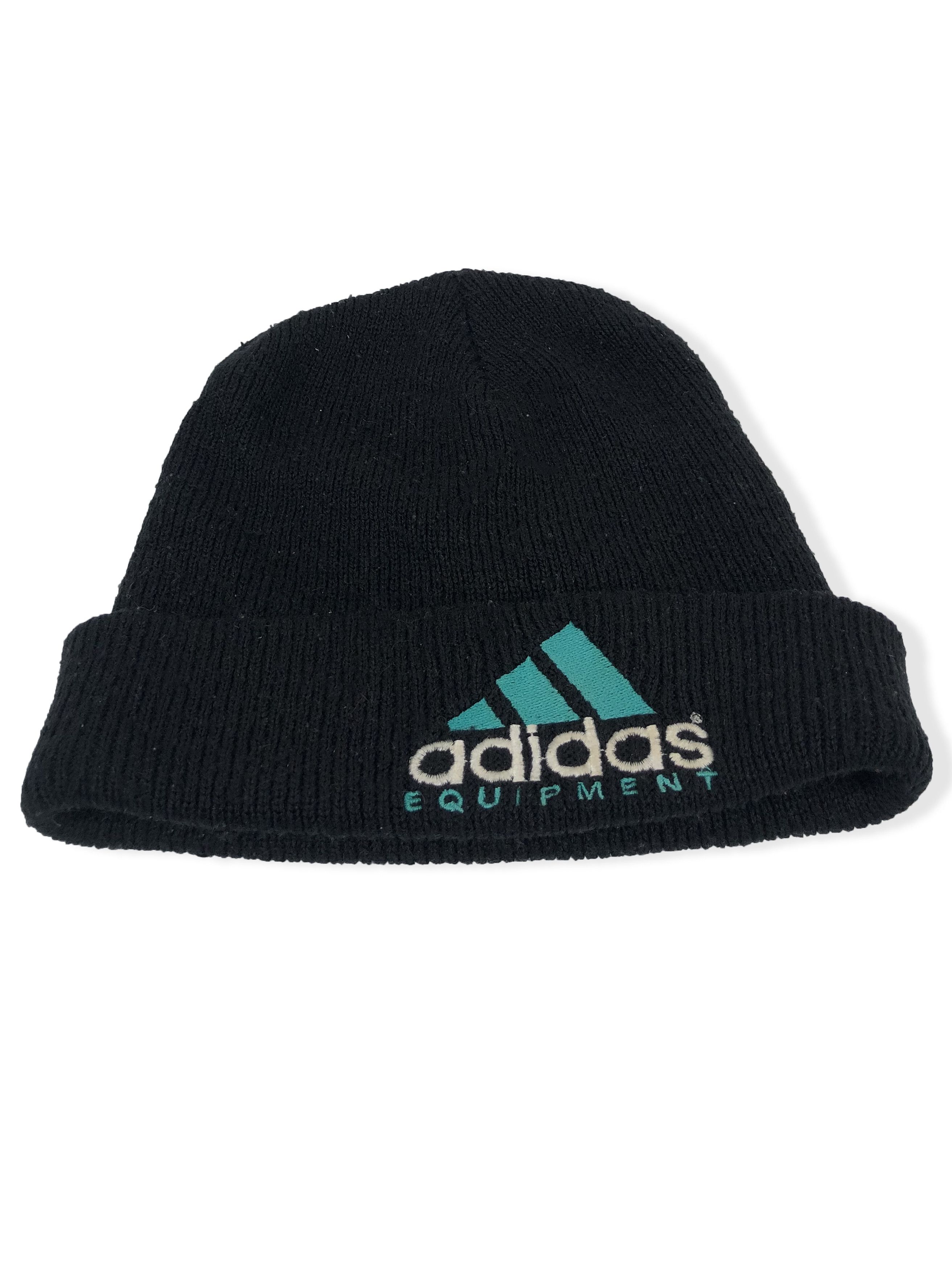 Adidas 90s Vintage ADIDAS Black Beanie M198 Size ONE SIZE - 1 Thumbnail