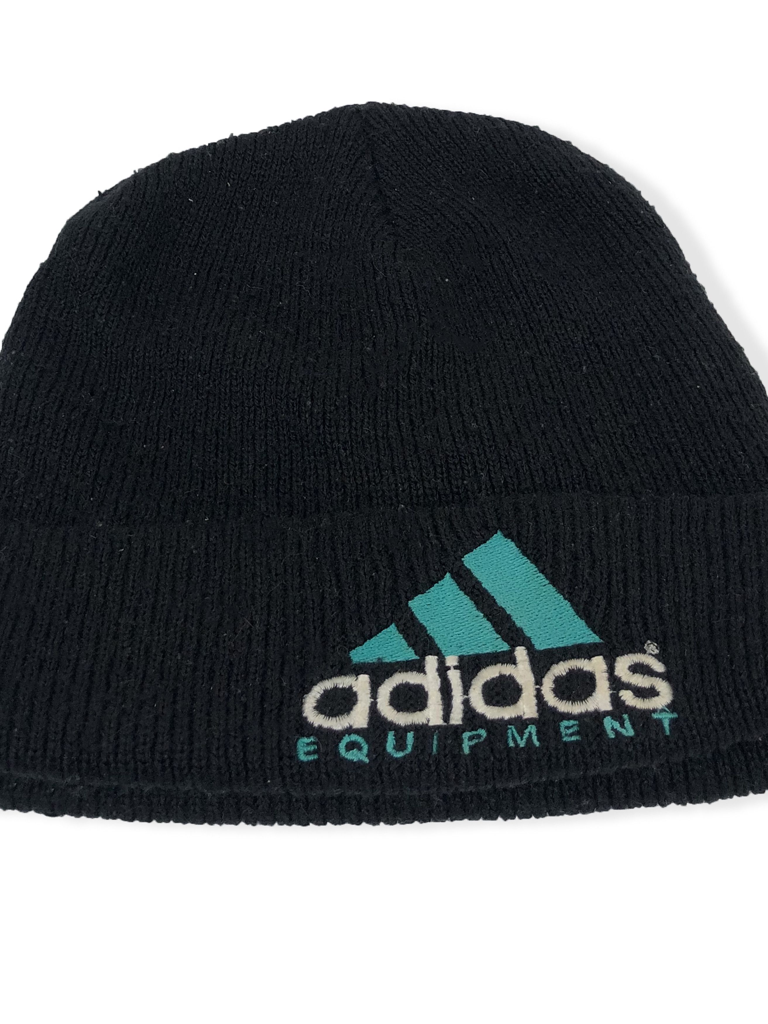 Adidas 90s Vintage ADIDAS Black Beanie M198 Size ONE SIZE - 2 Thumbnail