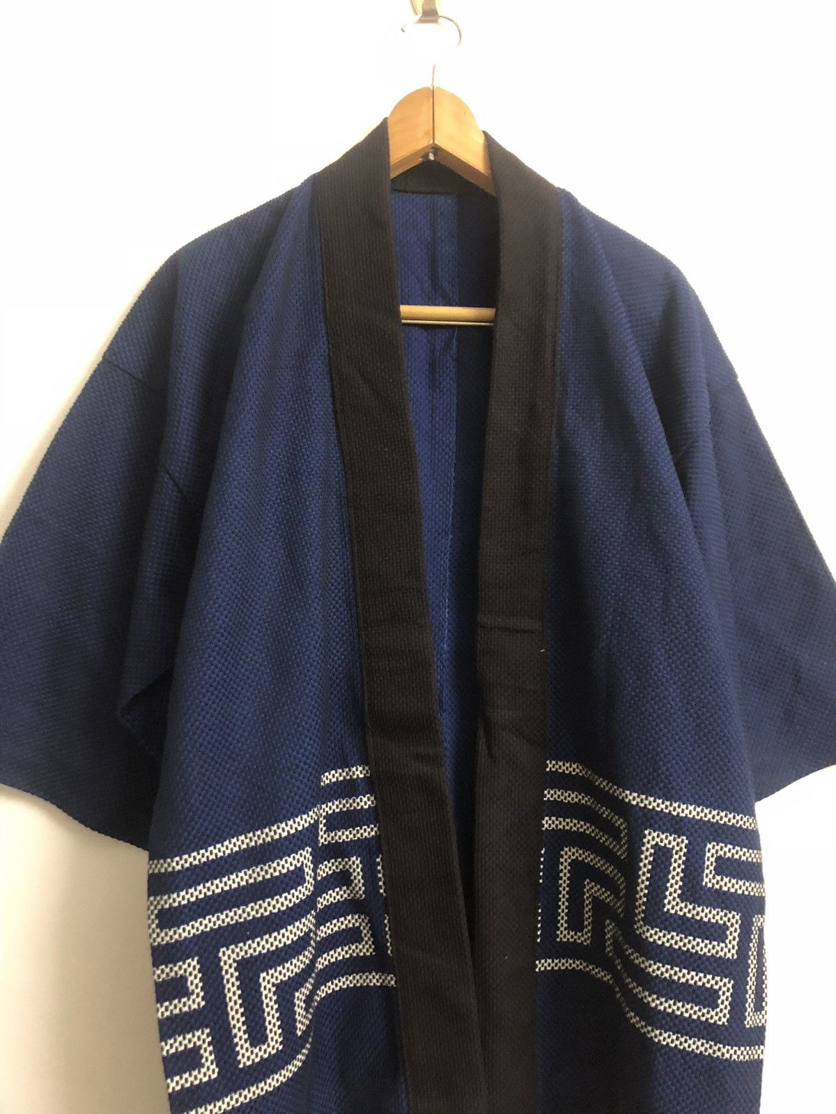 Japanese Brand Vintage Sashiko Indigo Blue Dyed Hanten Kimono Tail Jacket Size US M / EU 48-50 / 2 - 3 Thumbnail