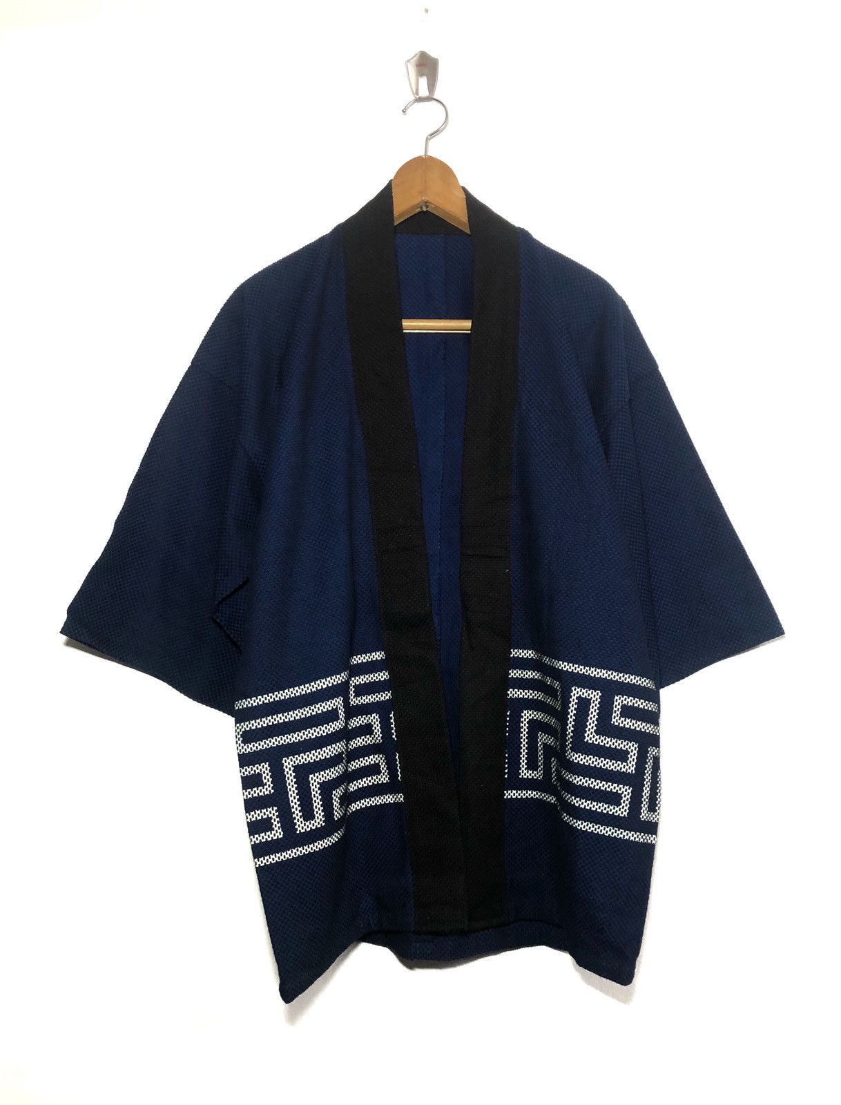 Japanese Brand Vintage Sashiko Indigo Blue Dyed Hanten Kimono Tail Jacket Size US M / EU 48-50 / 2 - 2 Thumbnail