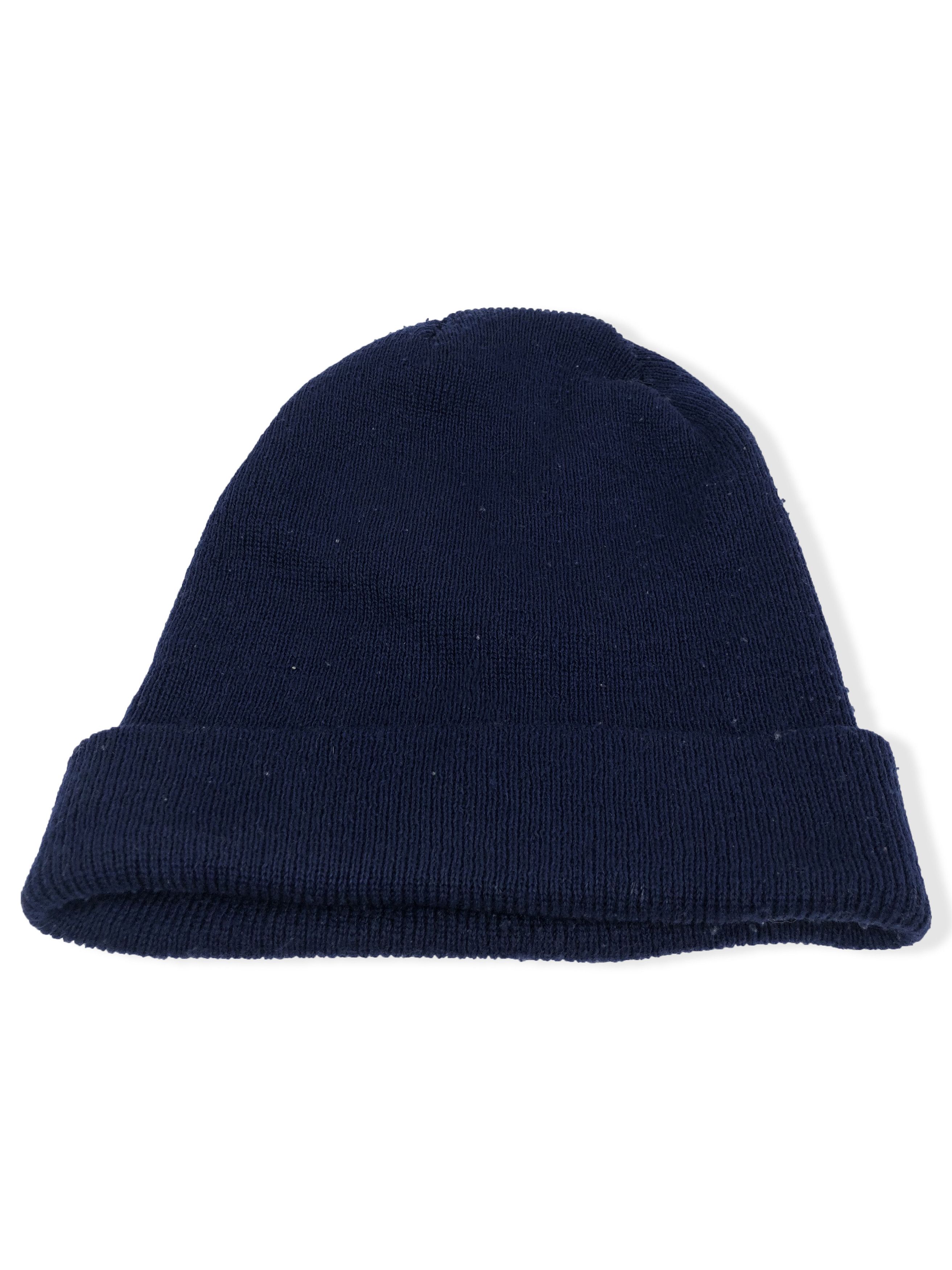 Adidas 90s Vintage ADIDAS Deep Blue Navy Beanie M195 Size ONE SIZE - 3 Thumbnail