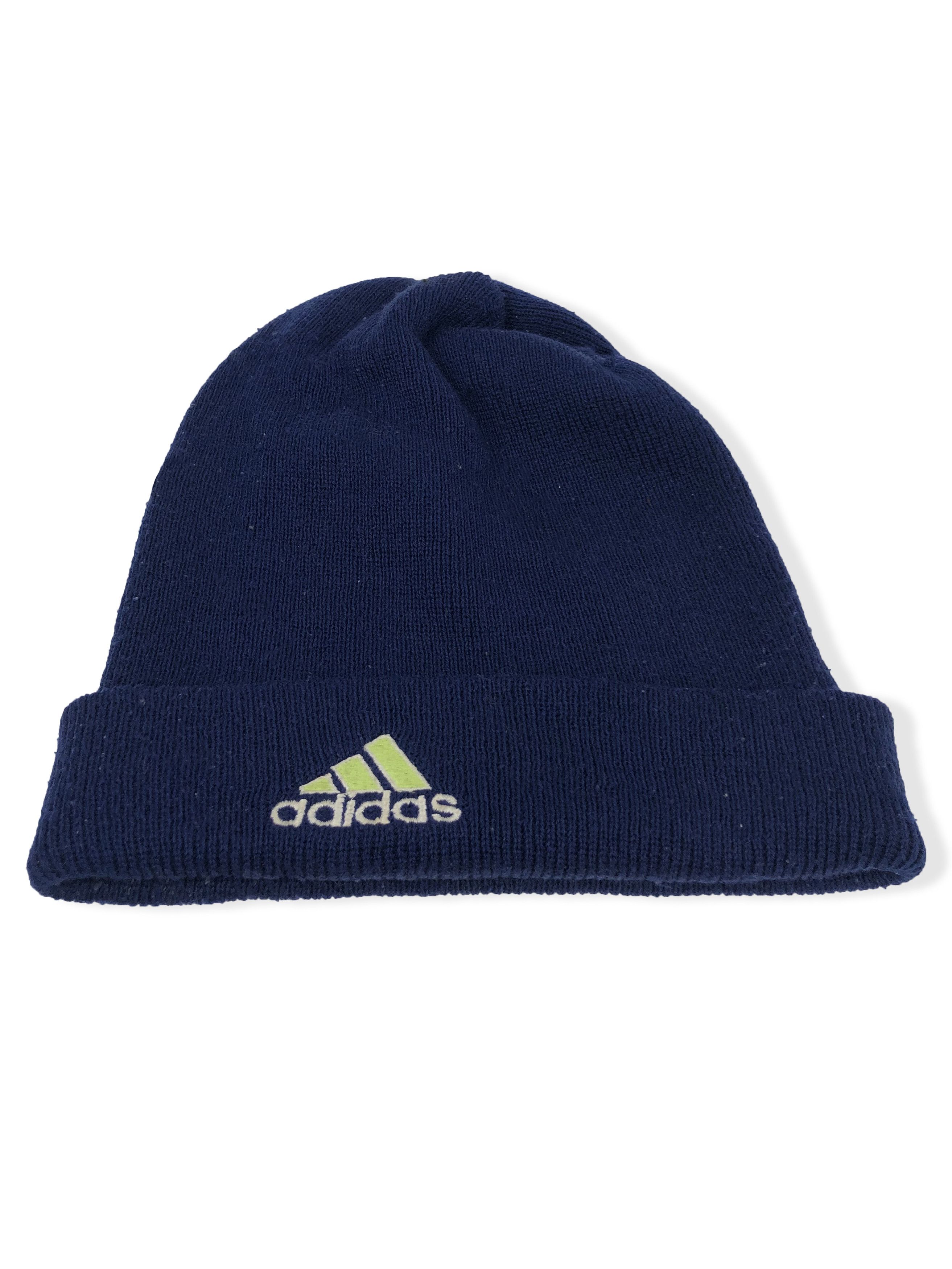 Adidas 90s Vintage ADIDAS Deep Blue Navy Beanie M195 Size ONE SIZE - 1 Thumbnail