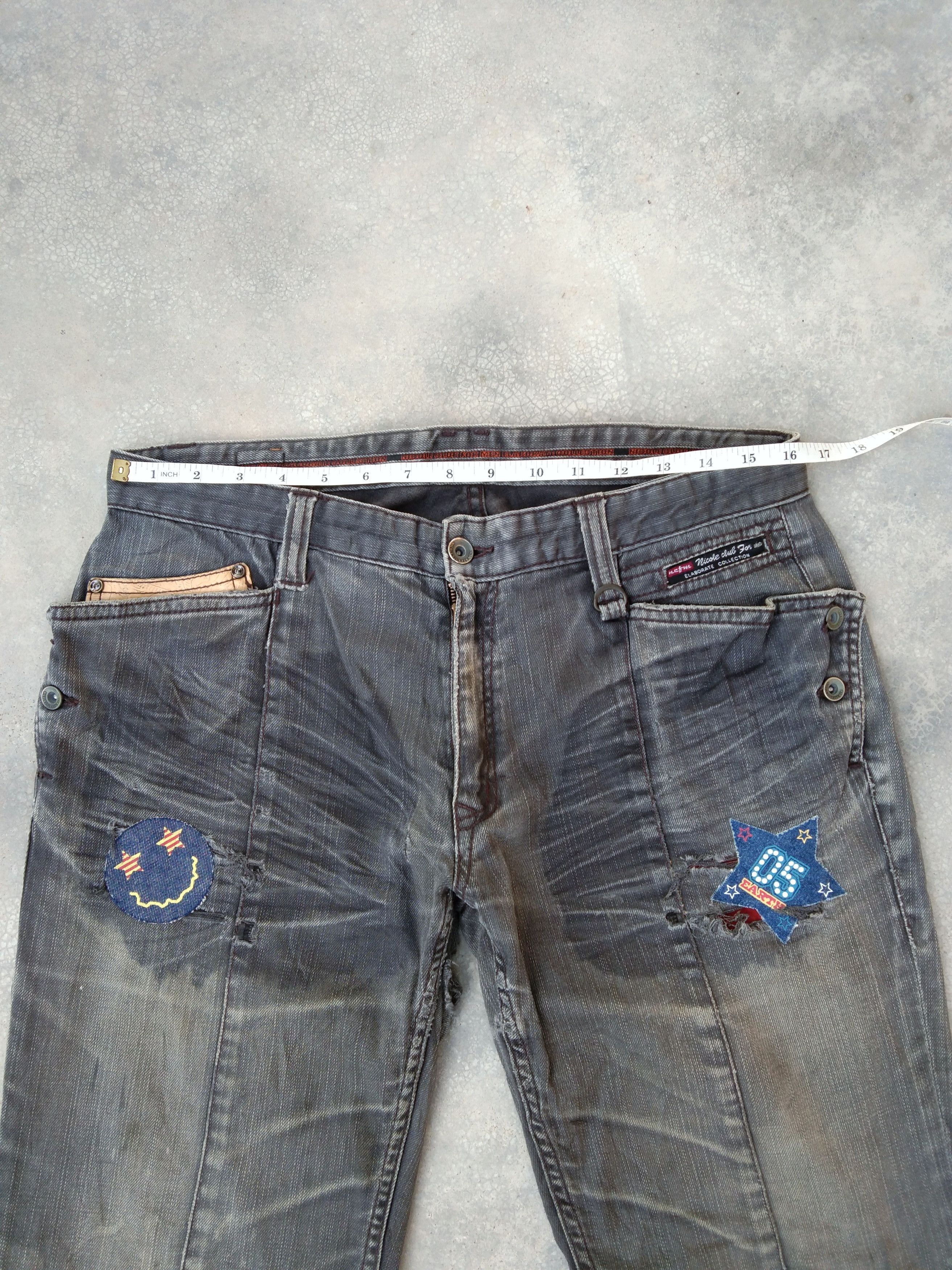 Japanese Brand Vintage Nicole Club For Men Boot Cut Distressed Jeans 32x30 Size US 32 / EU 48 - 10 Thumbnail
