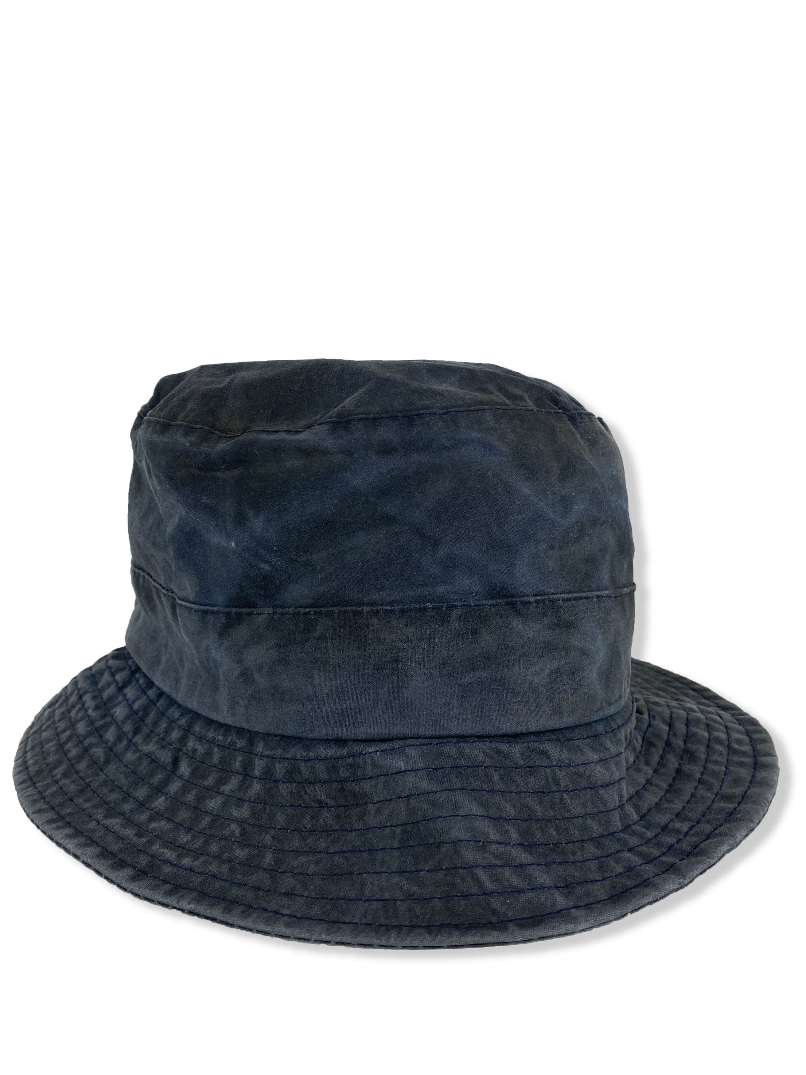 Barbour Vintage BARBOUR WAX Navy Faded Bucket hat M389 Size ONE SIZE - 3 Thumbnail