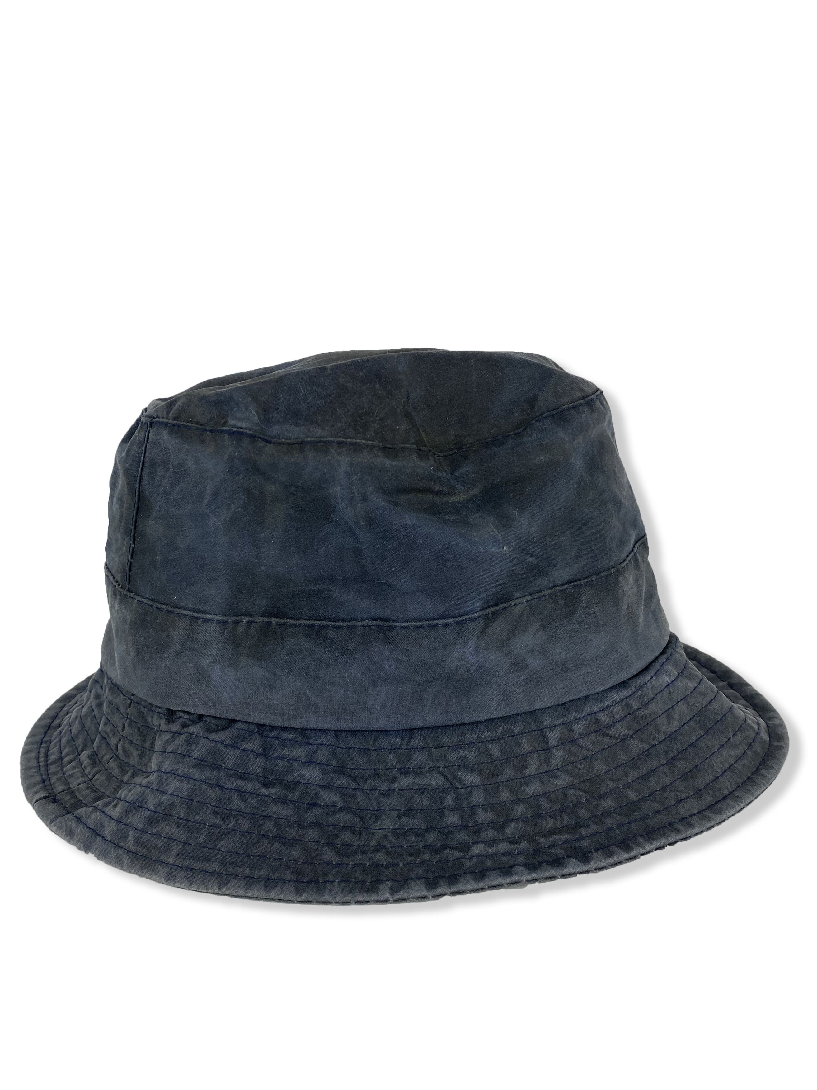 Barbour Vintage BARBOUR WAX Navy Faded Bucket hat M389 Size ONE SIZE - 5 Thumbnail