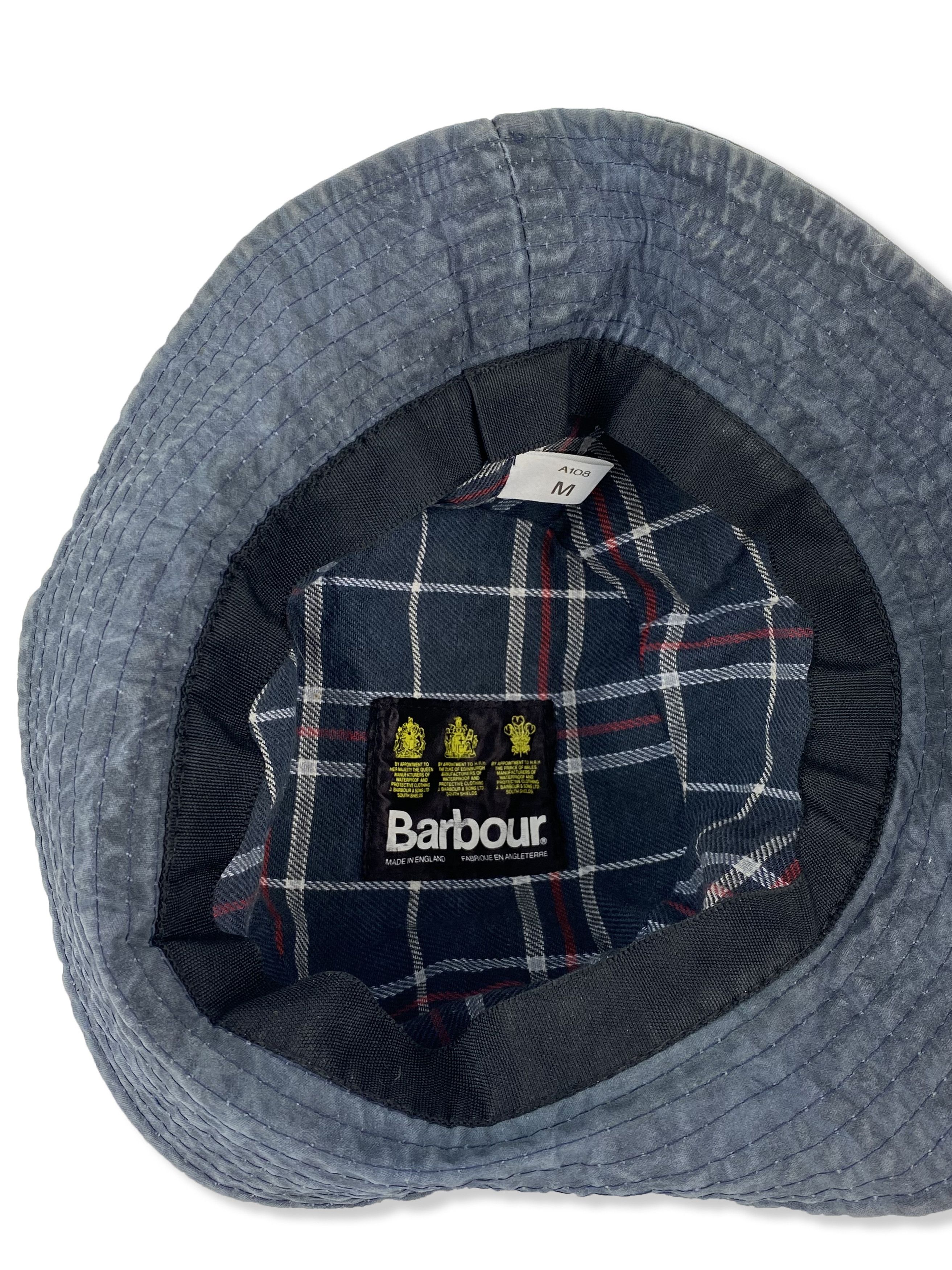 Barbour Vintage BARBOUR WAX Navy Faded Bucket hat M389 Size ONE SIZE - 7 Thumbnail