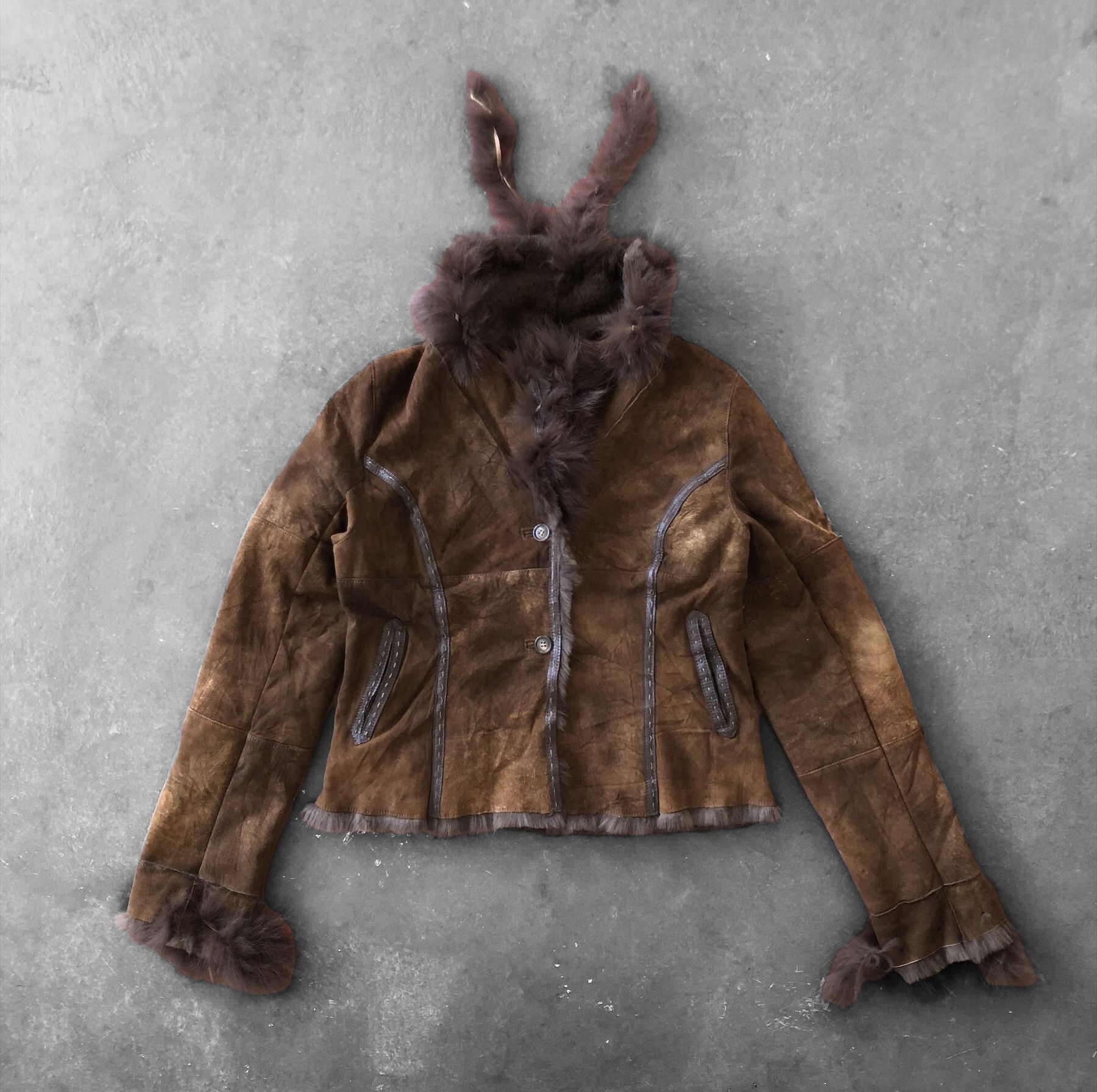 RARE🔥VINTAGE SHEEP SKIN RABBIT FUR JACKET