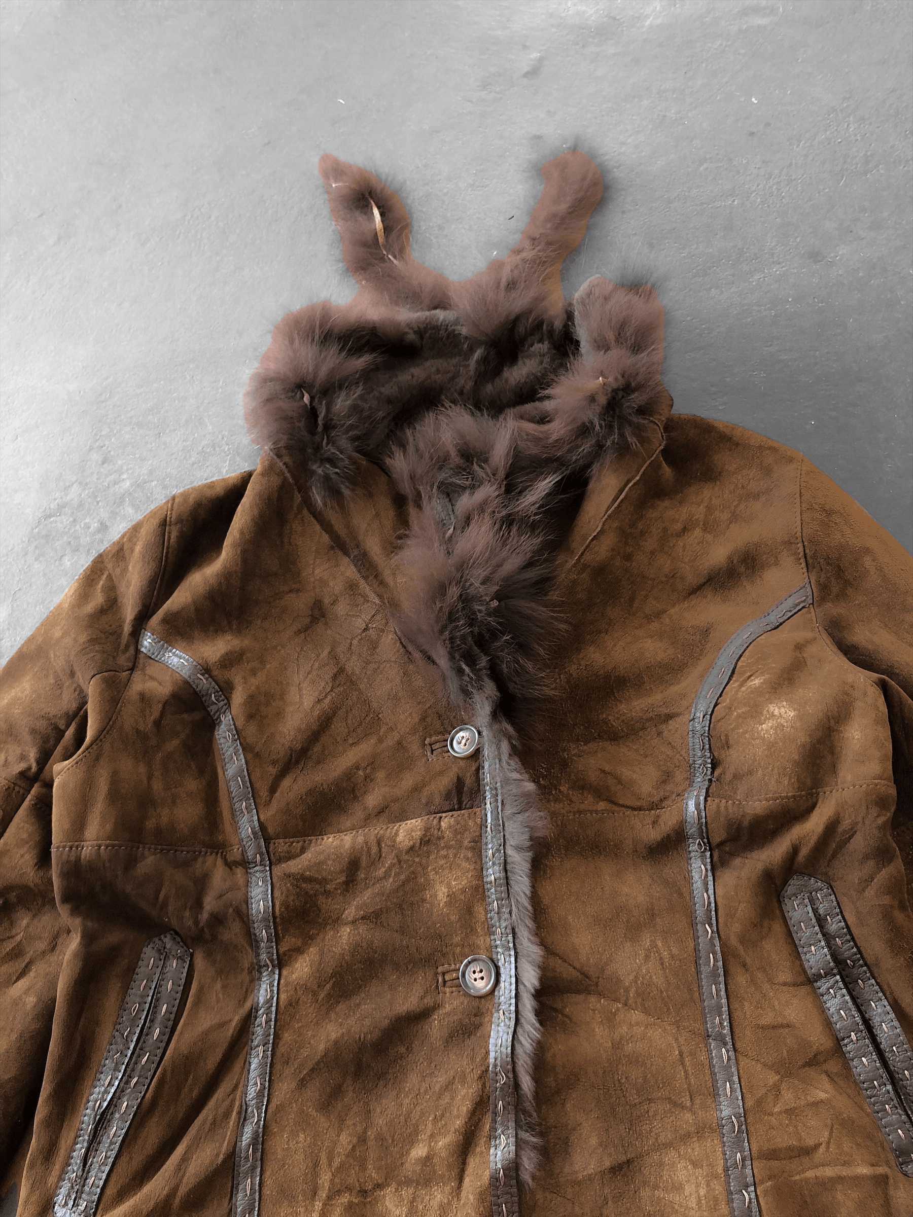 Vintage RARE🔥VINTAGE SHEEP SKIN RABBIT FUR JACKET Size S / US 4 / IT 40 - 6 Thumbnail