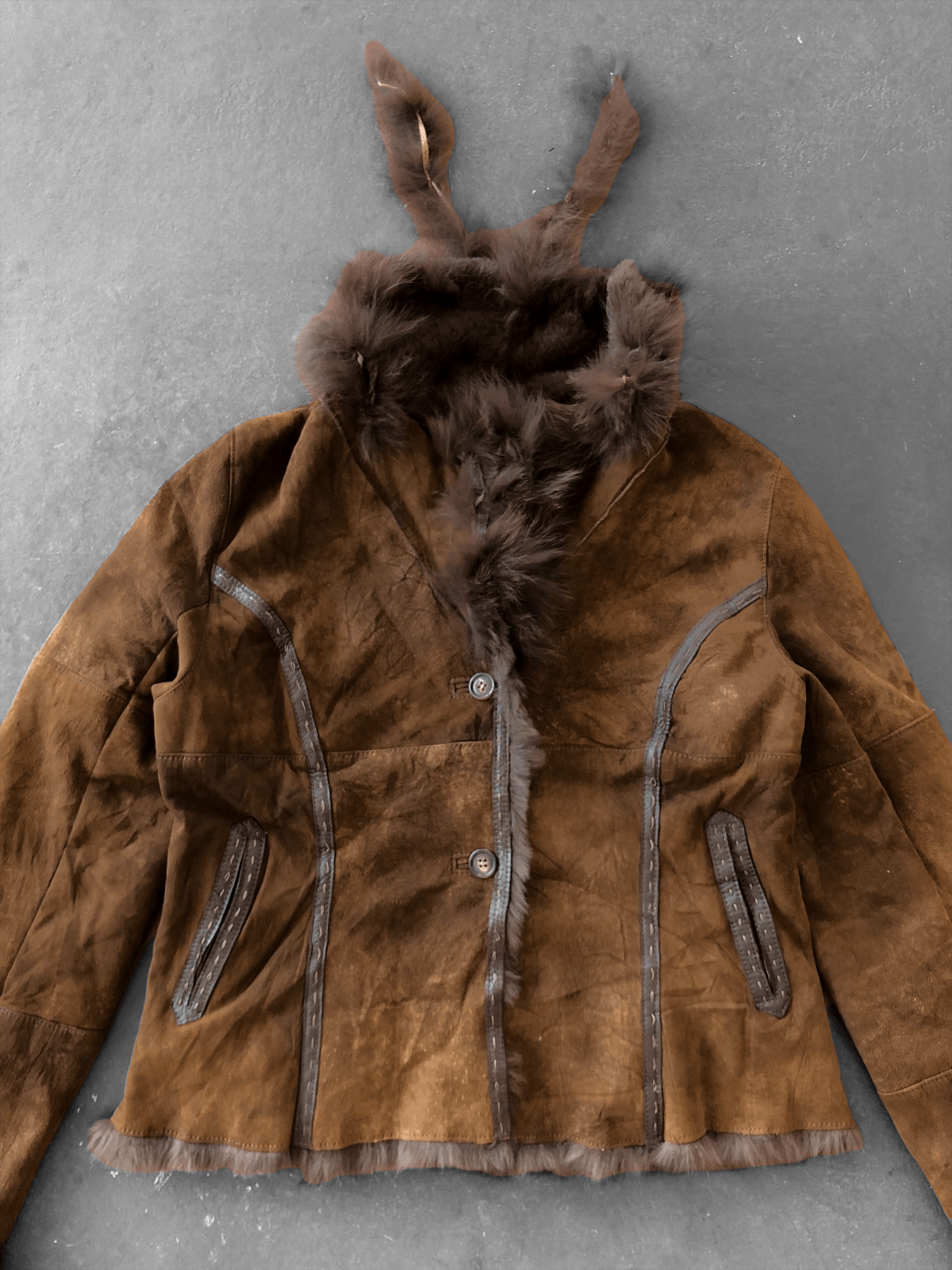 Vintage RARE🔥VINTAGE SHEEP SKIN RABBIT FUR JACKET Size S / US 4 / IT 40 - 5 Thumbnail