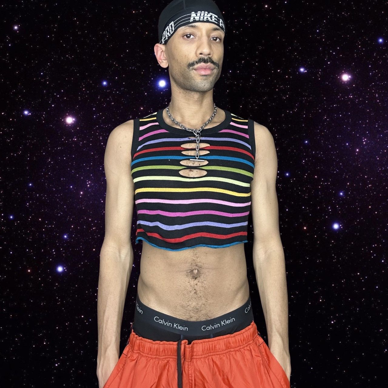 Vintage ASTROBOI* BLACK CROPPED RAINBOW TANK Size M / US 6-8 / IT 42-44 - 1 Thumbnail