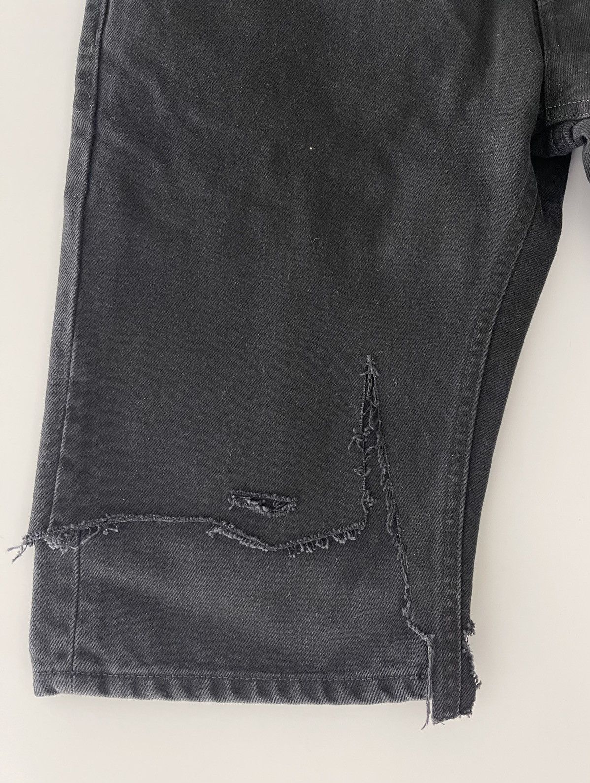 Raf Simons Distressed Double Layer Denim Shorts Size US 31 - 5 Thumbnail