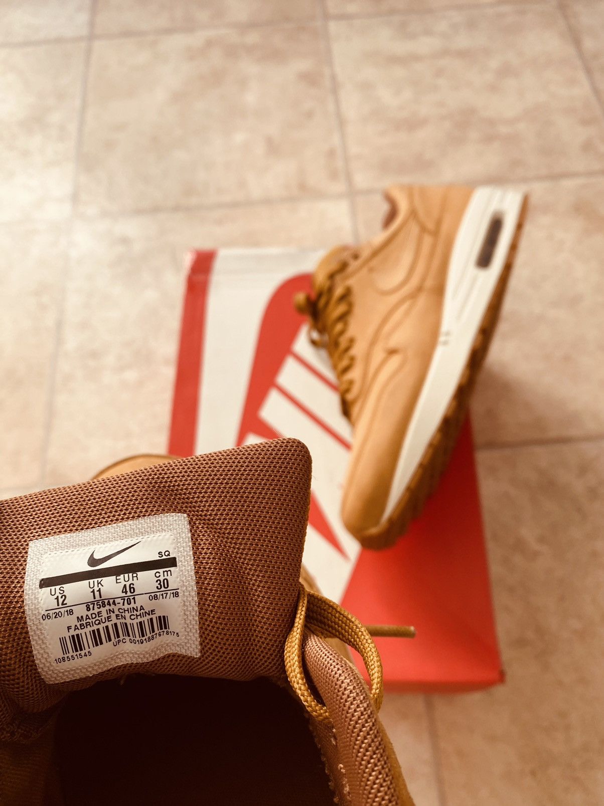 Nike × Parra × Patta NikeLab Air Max 1 Prm Wheat 2018 Concepts Atmos ACG Size US 12 / EU 45 - 18 Thumbnail