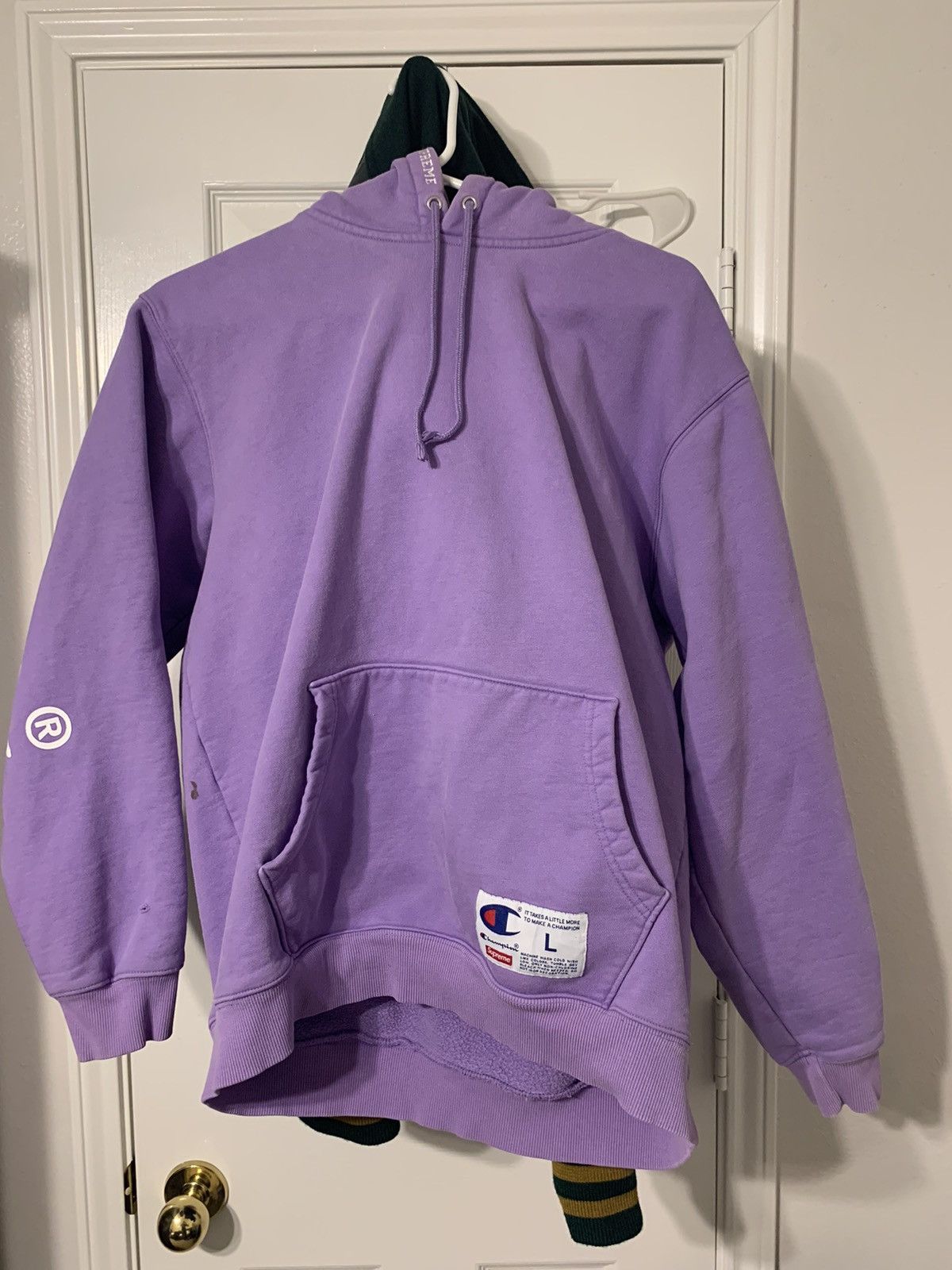 Purple Supreme Champion Zip Up Hoodie Supreme SS18 Champion Brand