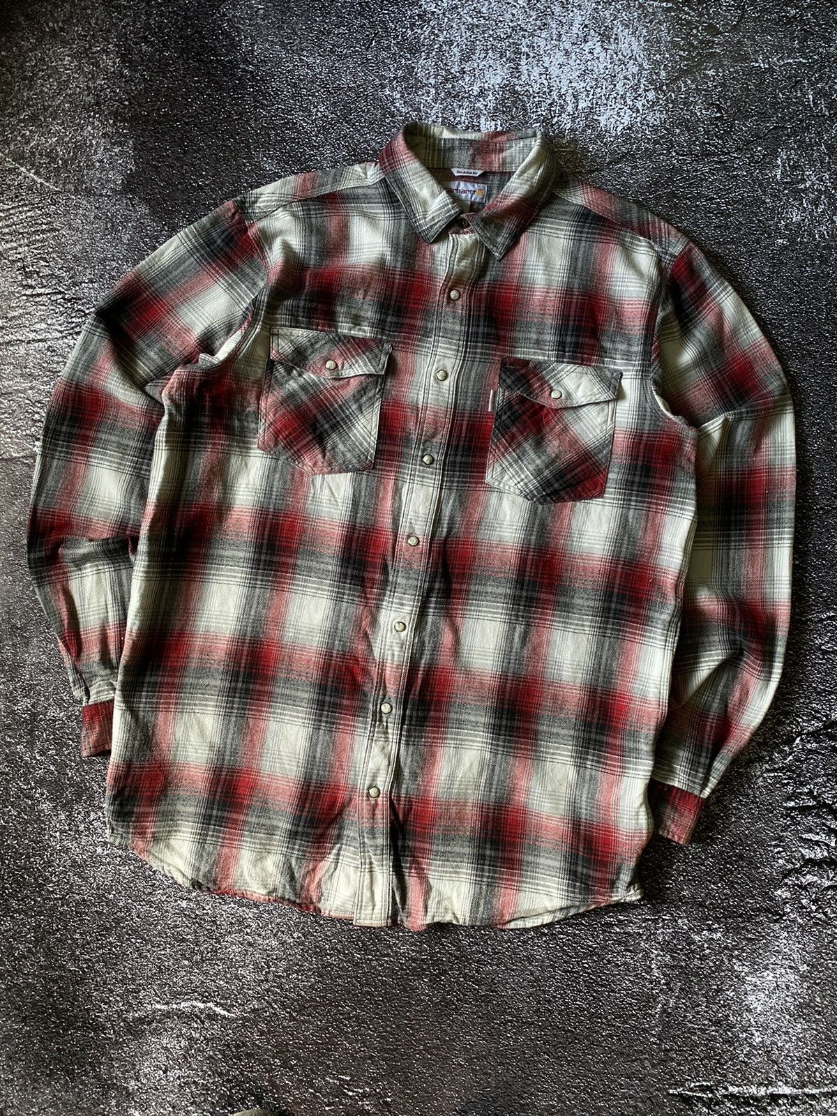 Carhartt Y2K Carhartt Red Plaid Work Shirt black white button down Size US L / EU 52-54 / 3 - 2 Thumbnail