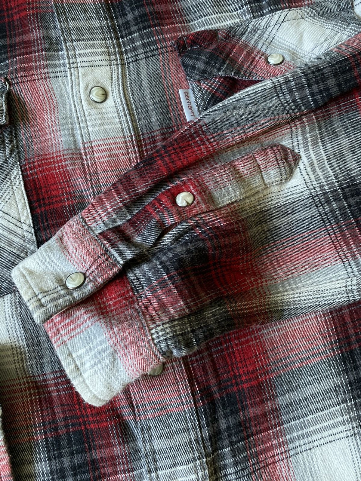 Carhartt Y2K Carhartt Red Plaid Work Shirt black white button down Size US L / EU 52-54 / 3 - 6 Thumbnail