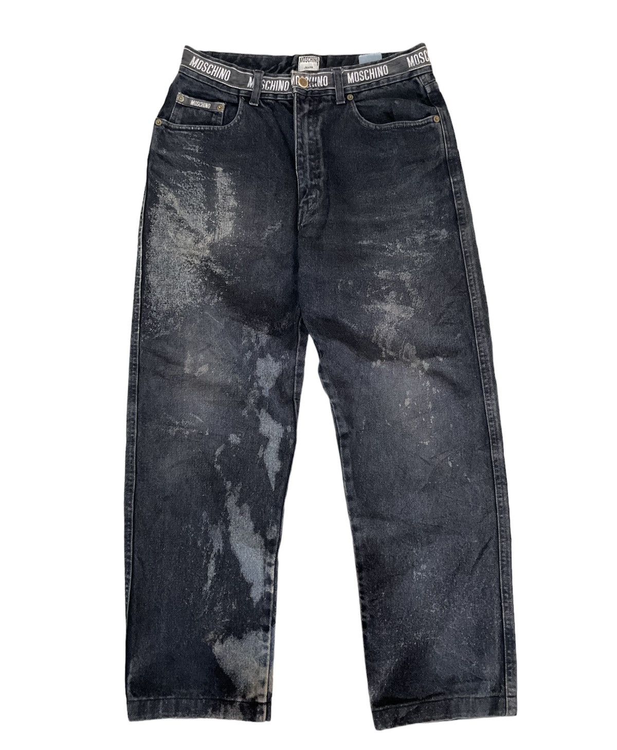 Moschino Moschino Splatter Denim Faded Pants Size US 31 - 1 Thumbnail